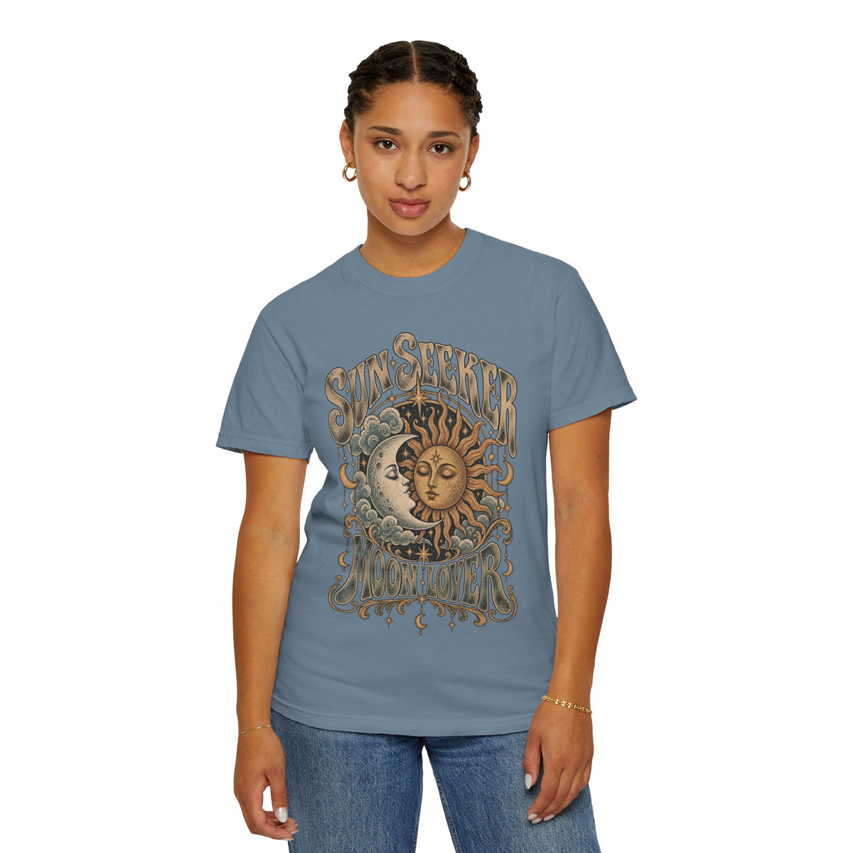 Sunseeker Moonlovers T-Shirt — Vintage Sun & Moon Graphic Tee
