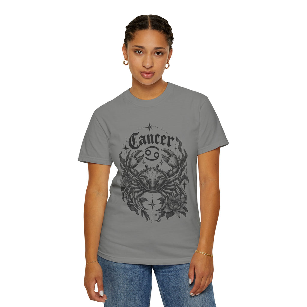 Cancer Zodiac T-Shirt — Floral Crab Astrology Tee