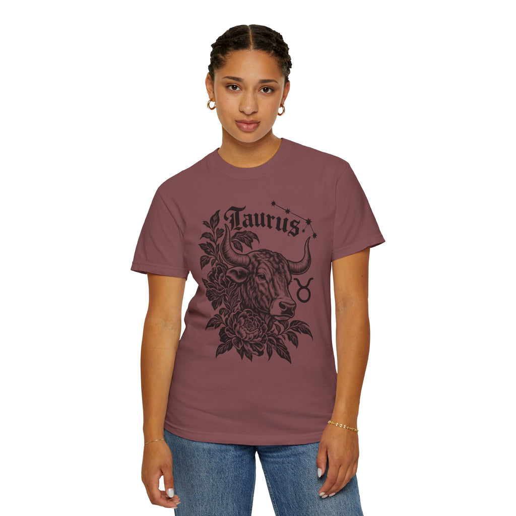 Taurus Zodiac T-Shirt — Floral Bull Astrology Tee