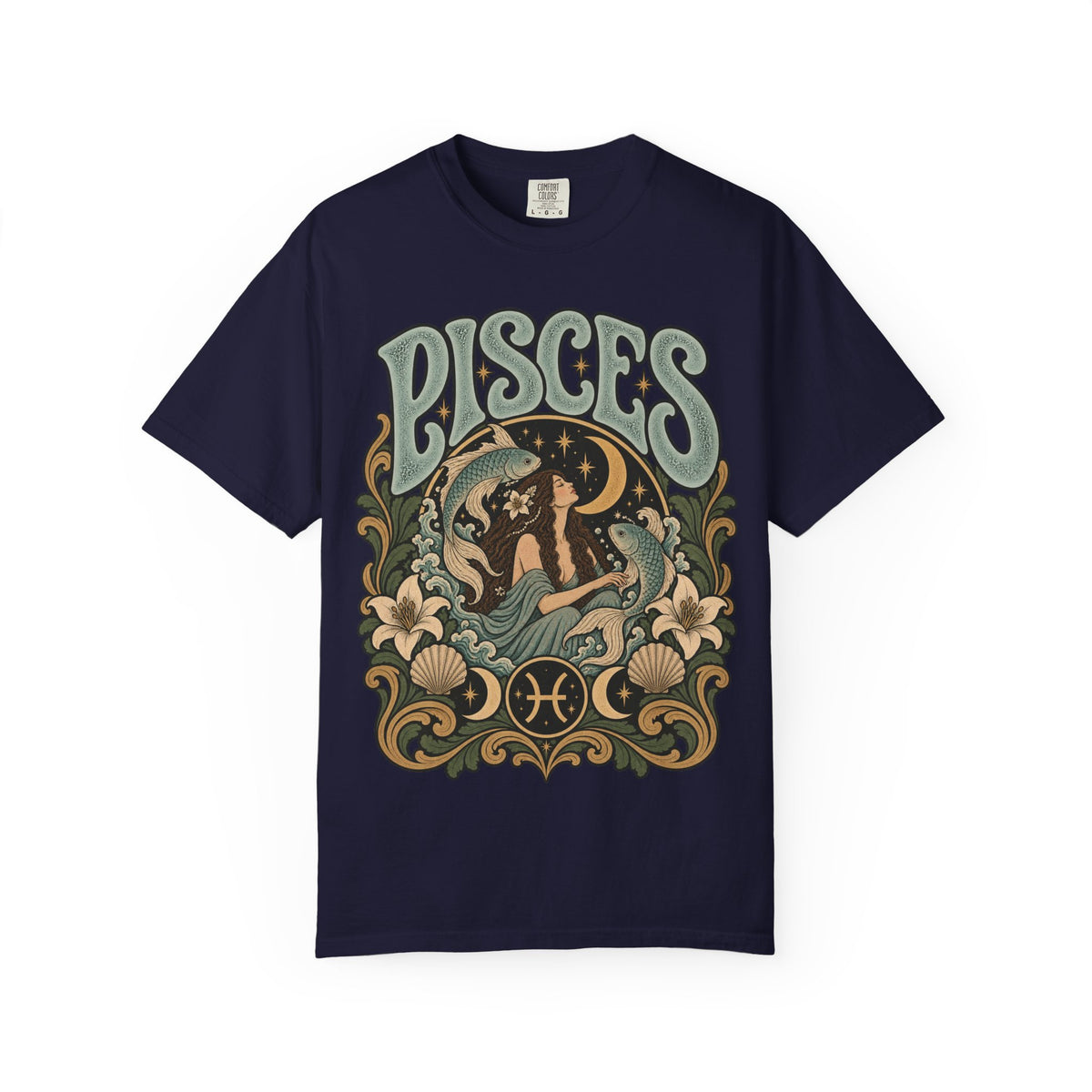 Pisces Zodiac T-Shirt — Retro Astrological Artwork