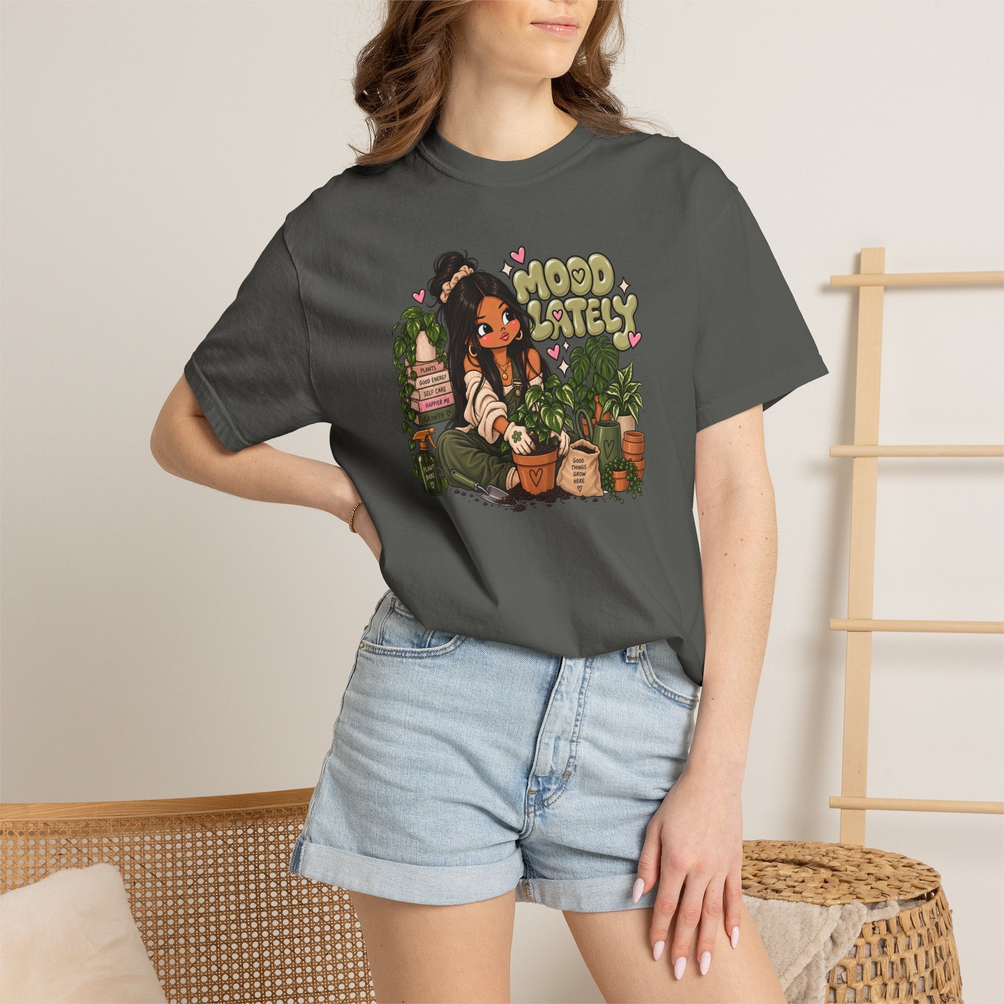 Plant Lady T-Shirt — 'Plant Baby' Cute Girl with Houseplants Graphic Tee