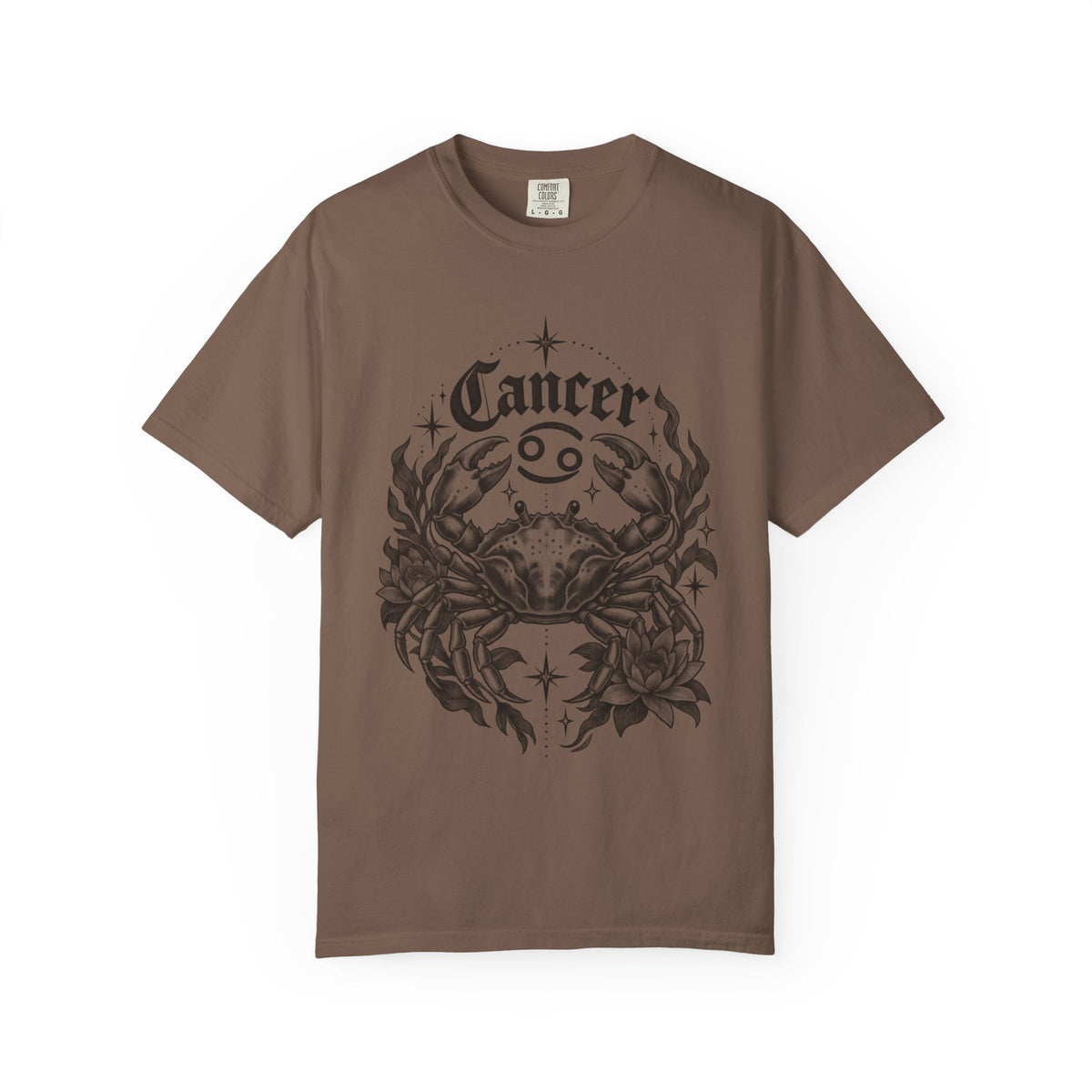 Cancer Floral Crab Zodiac Tee — Astrology Graphic T-Shirt
