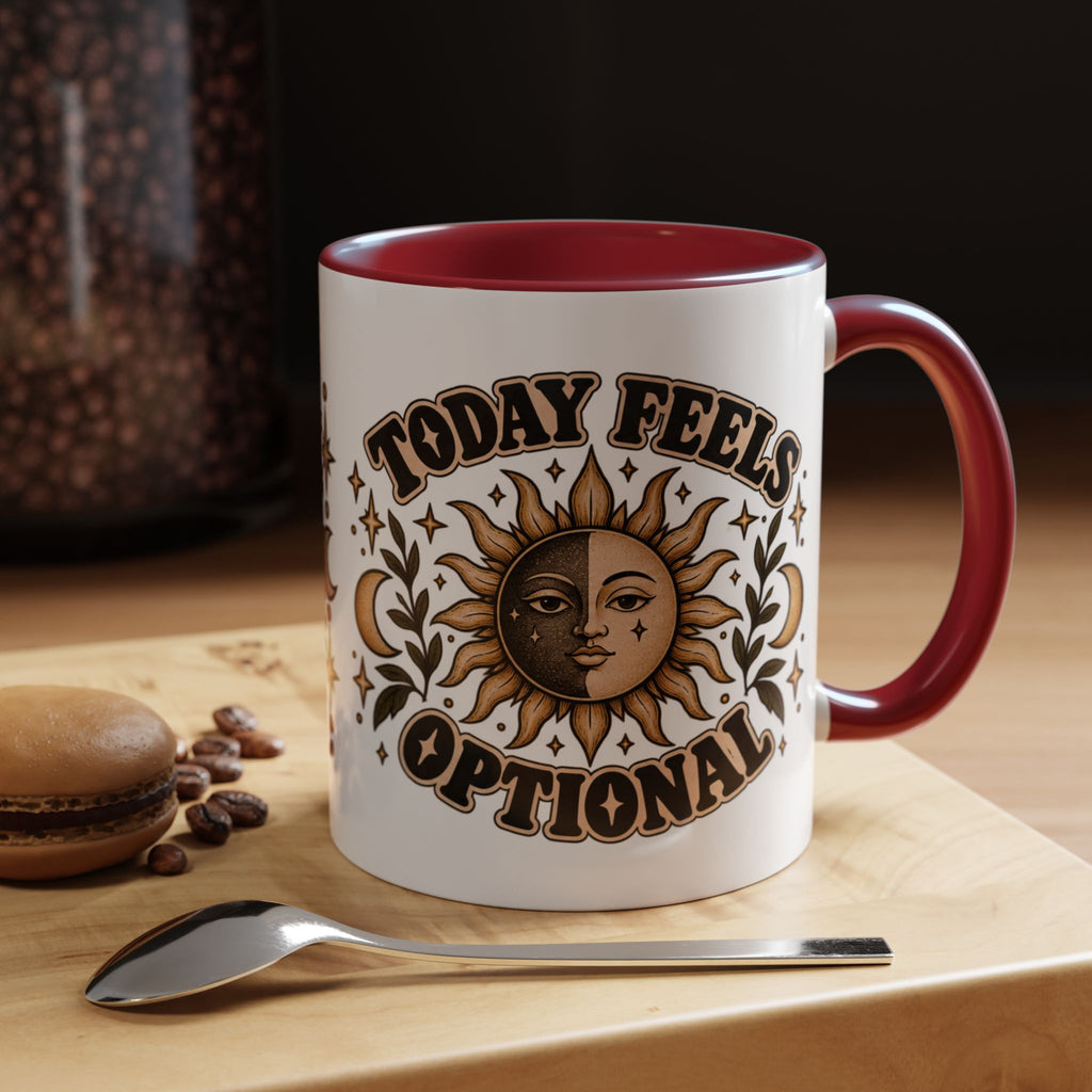 Today Feels Optional Mug — Vintage Sun & Moon Ceramic Coffee Mug