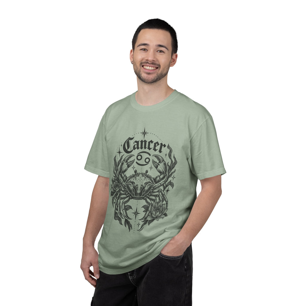 Cancer Zodiac T-Shirt — Floral Crab Astrology Tee