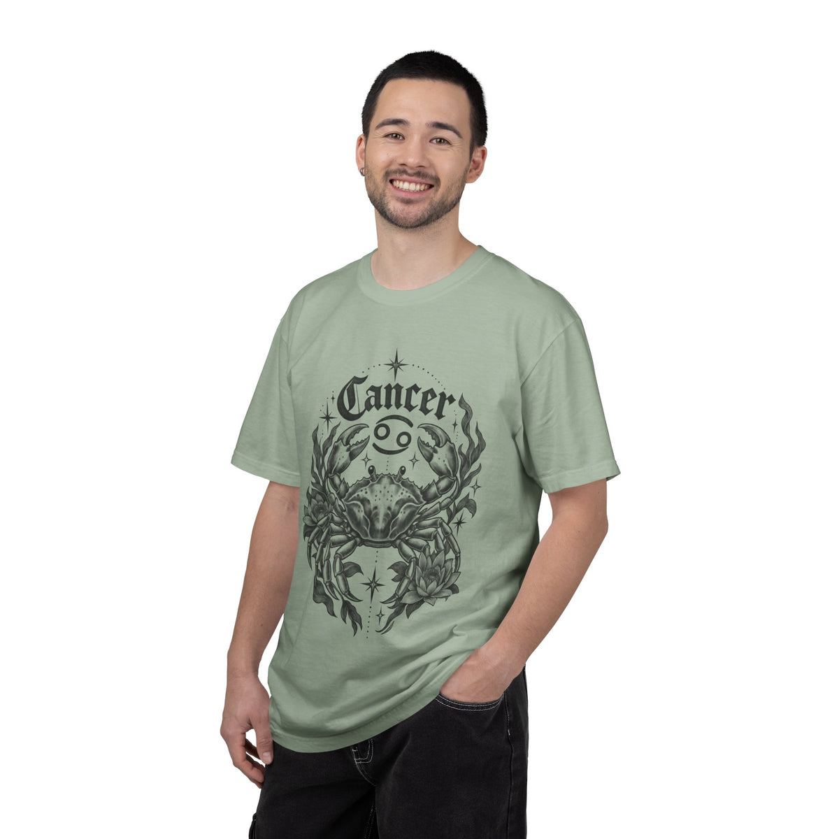 Cancer Zodiac T-Shirt — Floral Crab Astrology Tee
