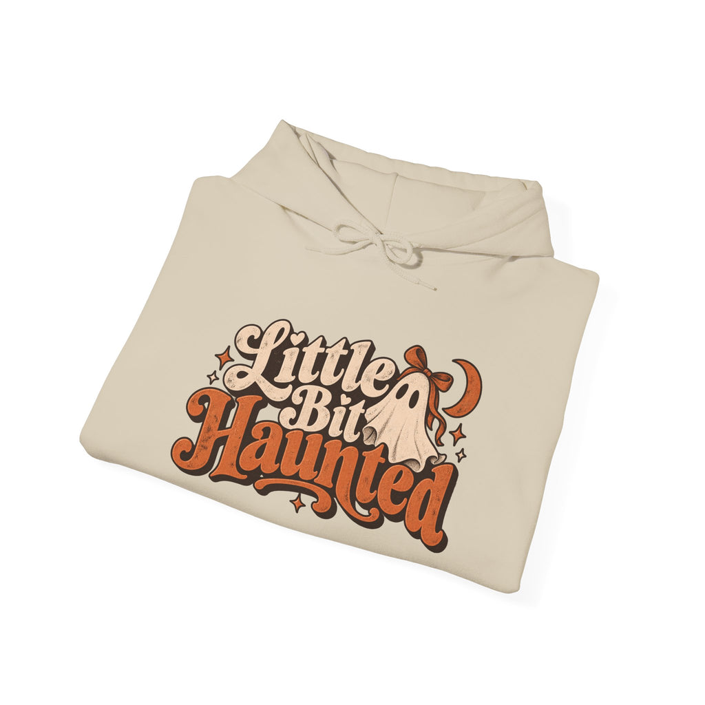 Little Bit Haunted Hoodie — Retro Halloween Ghost Pullover