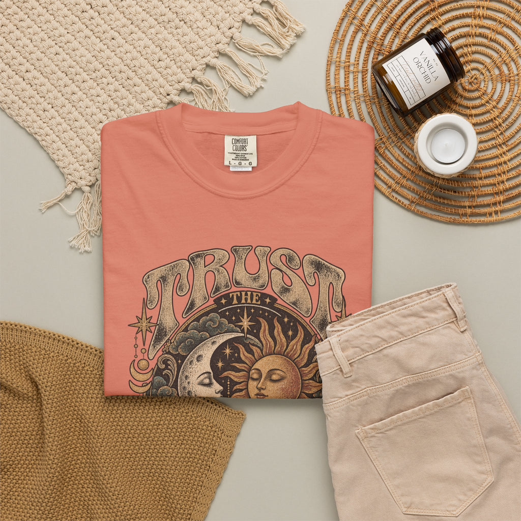 Trust the Universe T-Shirt — Vintage Sun & Moon Graphic
