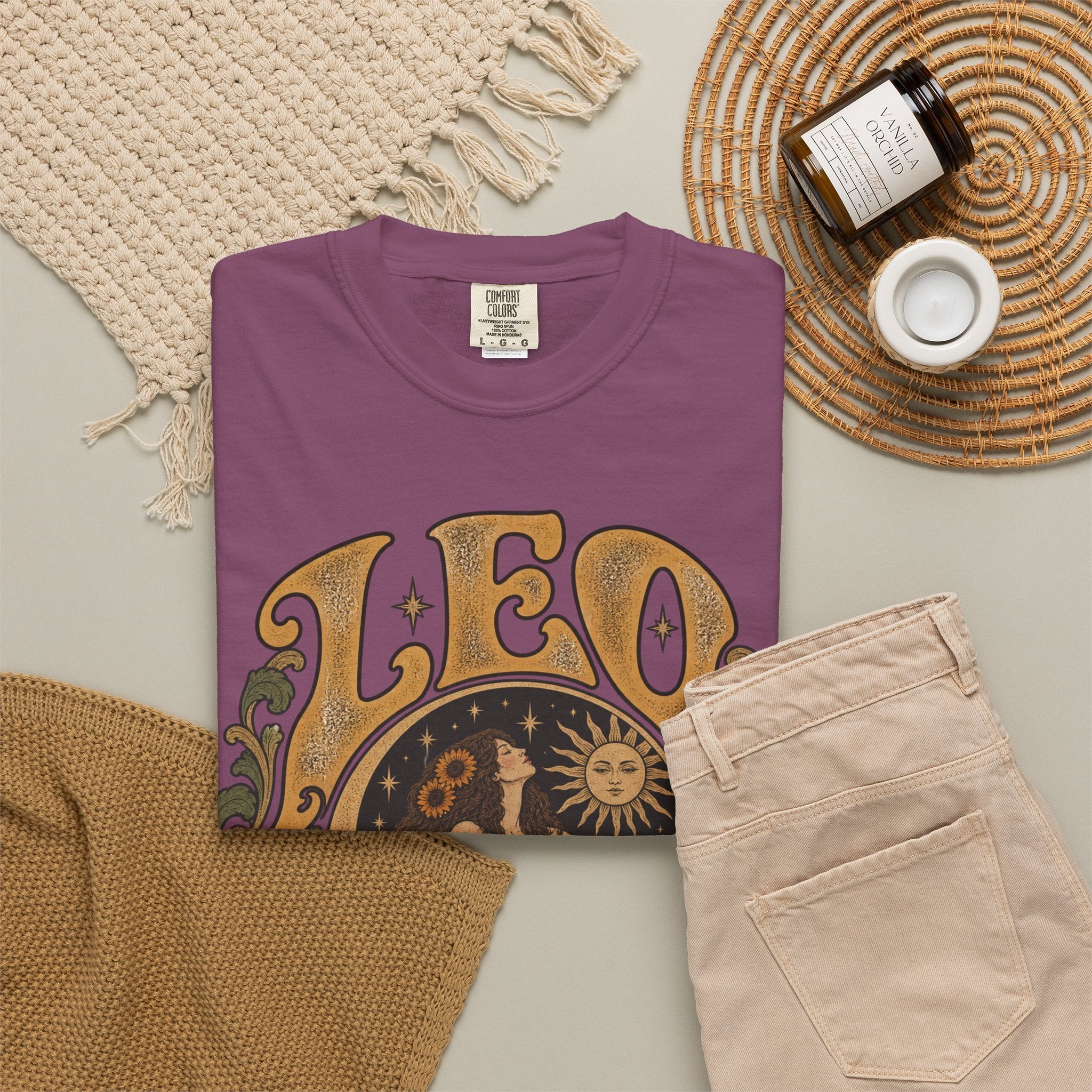 Leo Zodiac T-Shirt — Vintage Astrology Lion Graphic