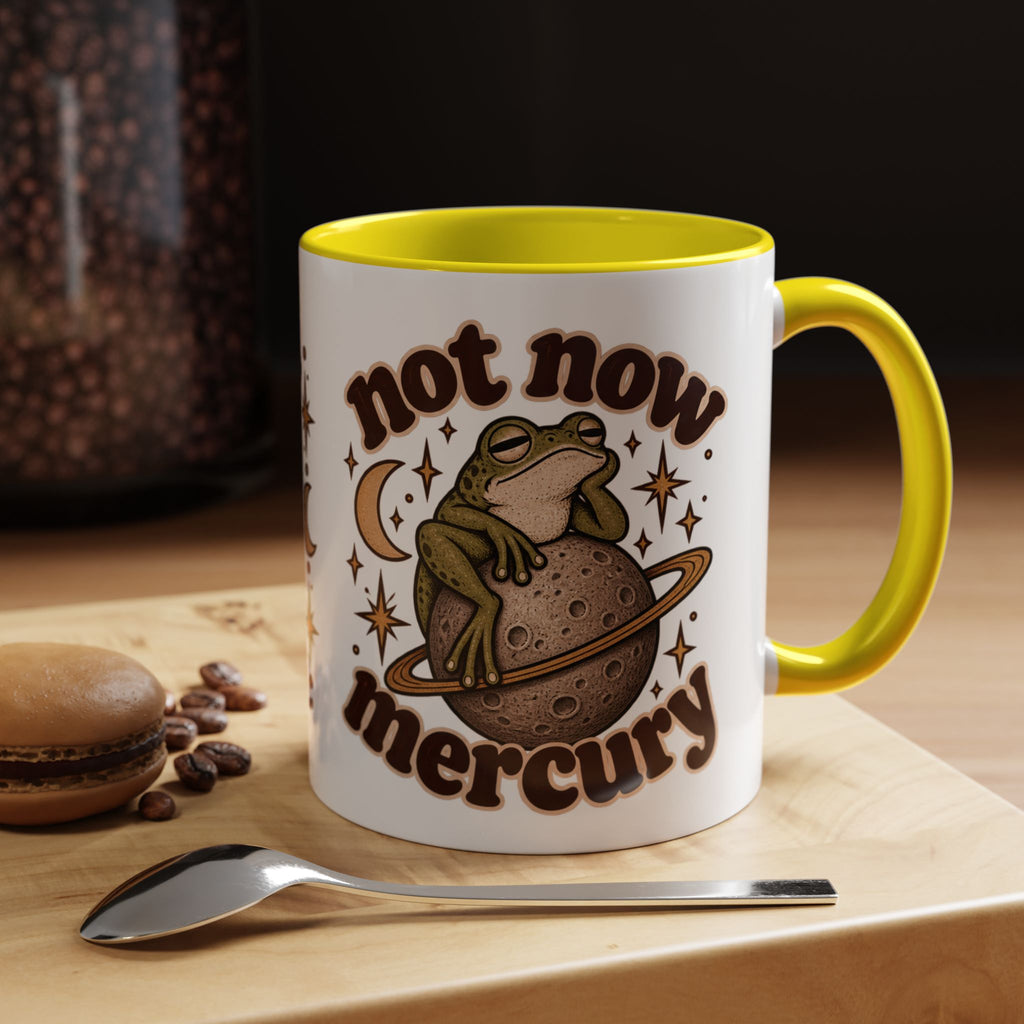 Not Now Mercury Mug — Retro Frog & Planet Ceramic Coffee Mug