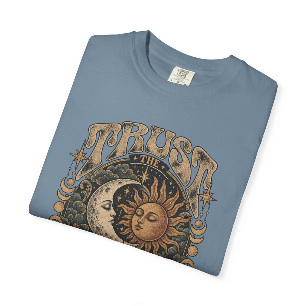 Trust the Universe T-Shirt — Vintage Sun & Moon Graphic