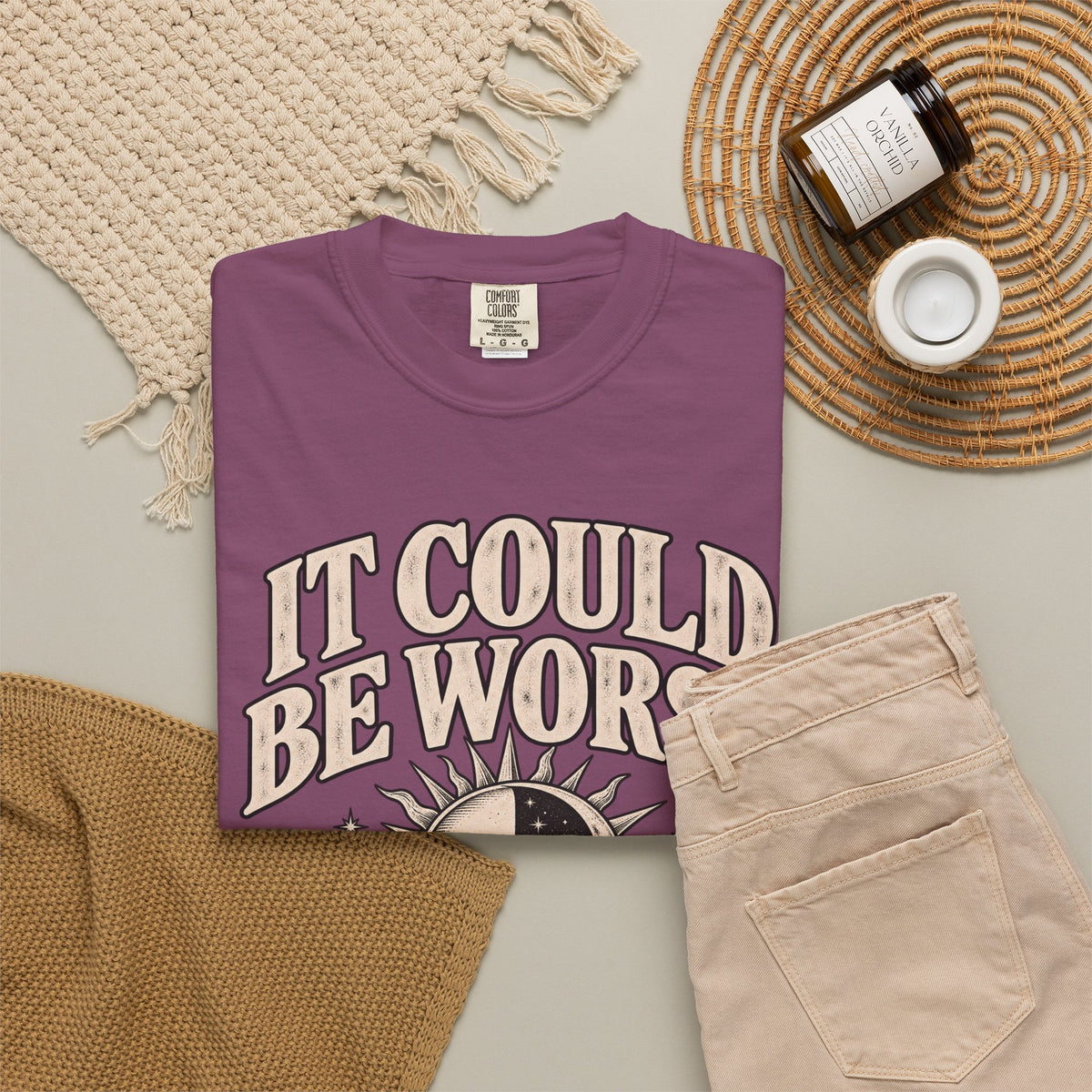 It Could Be Worse Tee — Vintage Sun & Moon Graphic T-Shirt