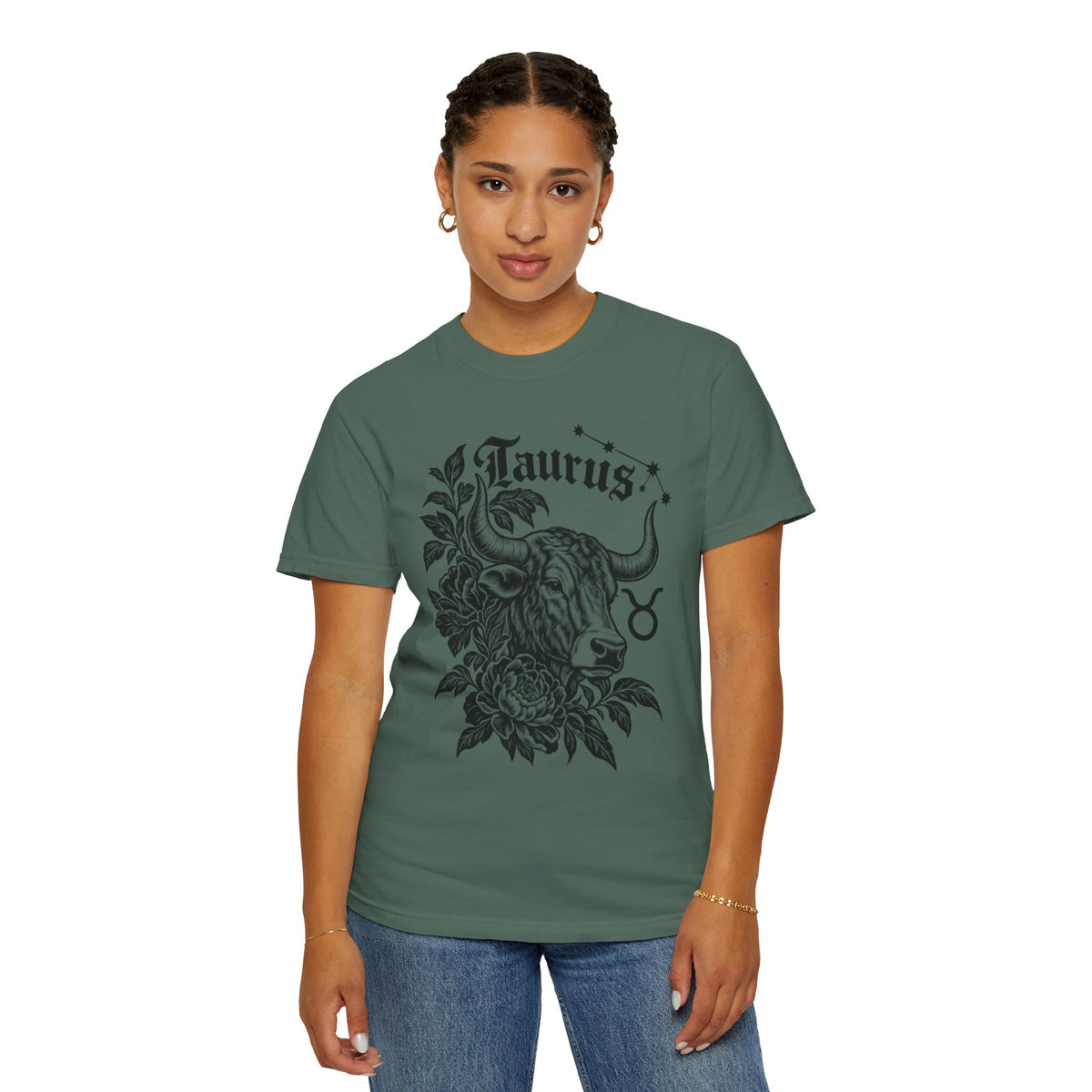 Taurus Zodiac T-Shirt — Floral Bull Astrology Tee