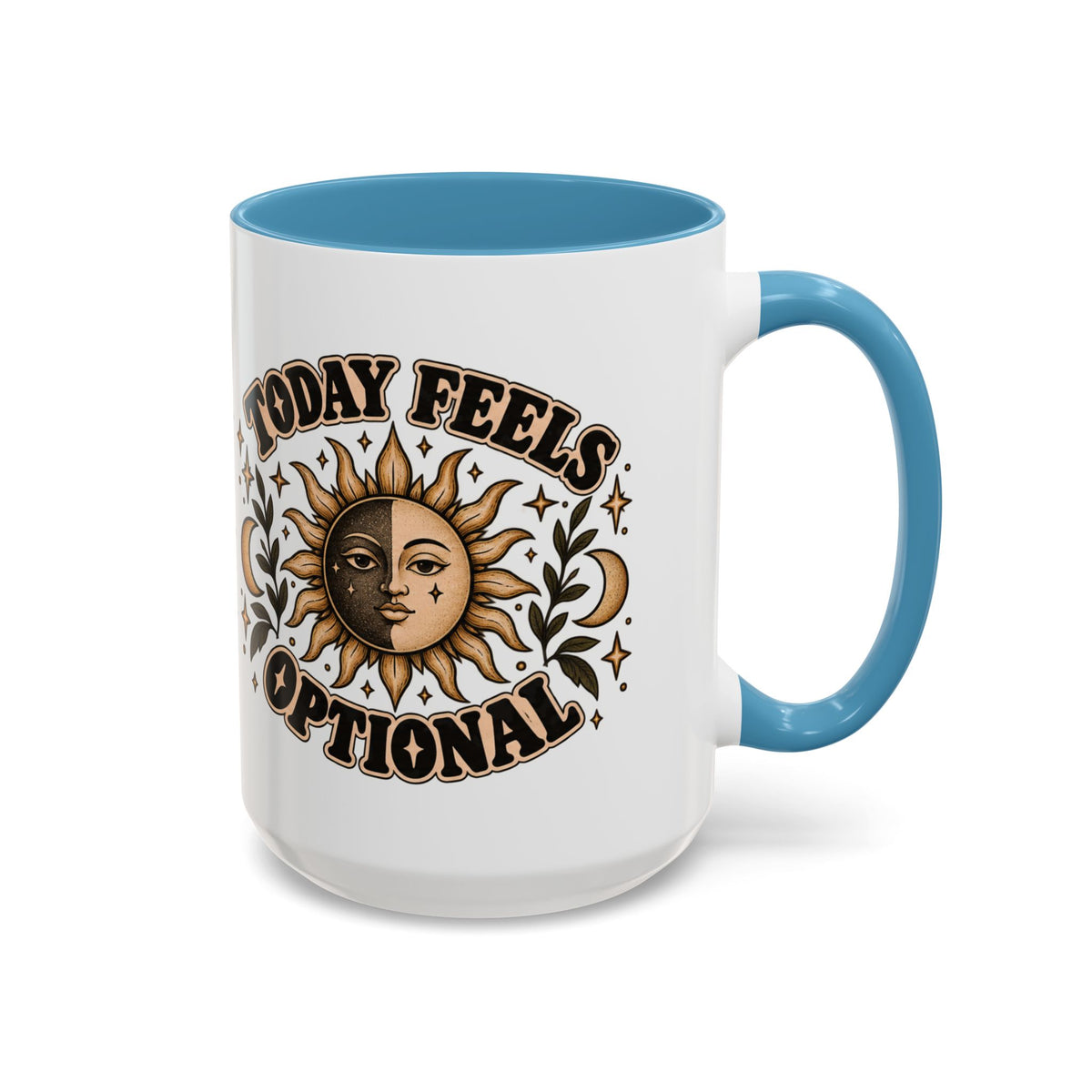 Today Feels Optional Mug — Vintage Sun & Moon Ceramic Coffee Mug