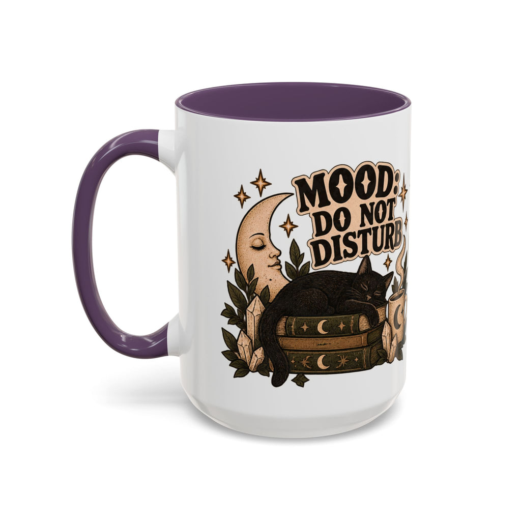 Mood: Do Not Disturb Mug — Sleepy Cat & Moon Ceramic Coffee Mug