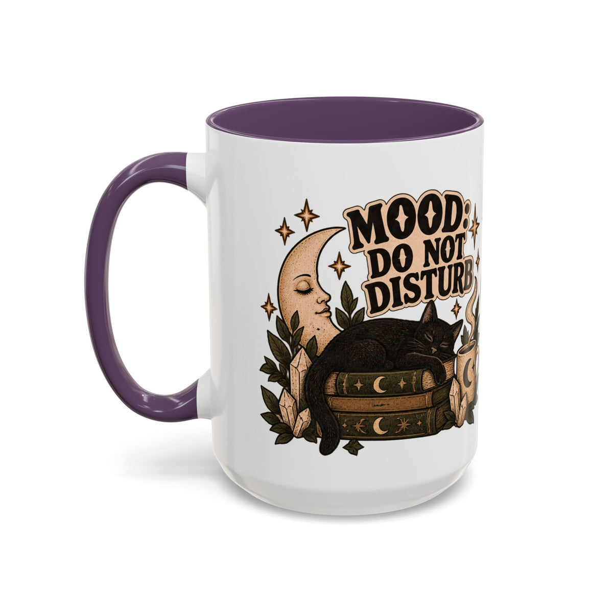 Mood: Do Not Disturb Mug — Sleepy Cat & Moon Ceramic Coffee Mug