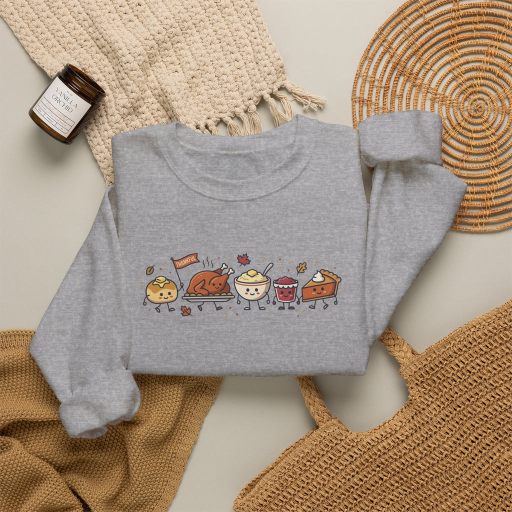 Cute Thanksgiving Food Icons Sweatshirt | Fall Harvest Friendsgiving