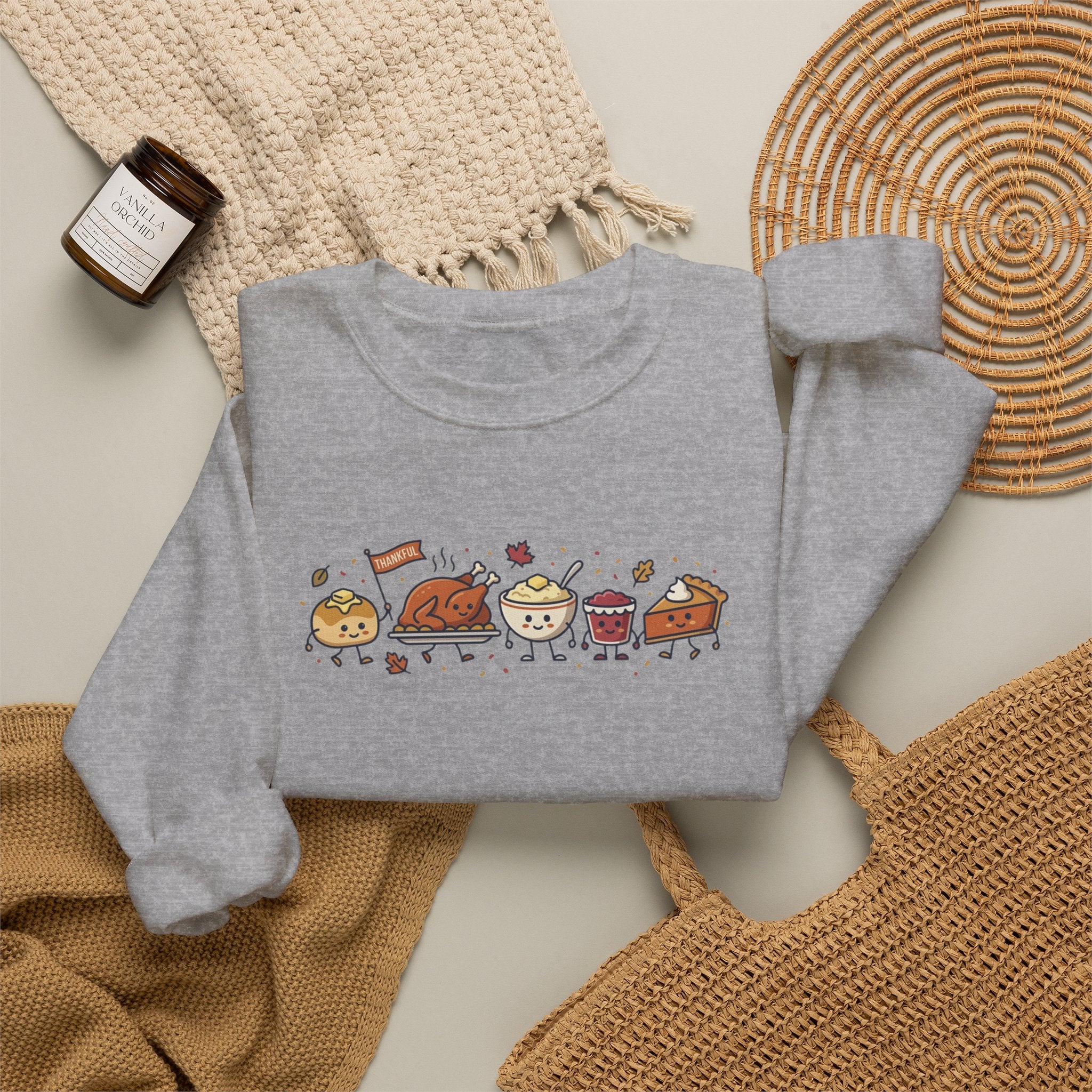 Cute Thanksgiving Food Icons Sweatshirt | Fall Harvest Friendsgiving