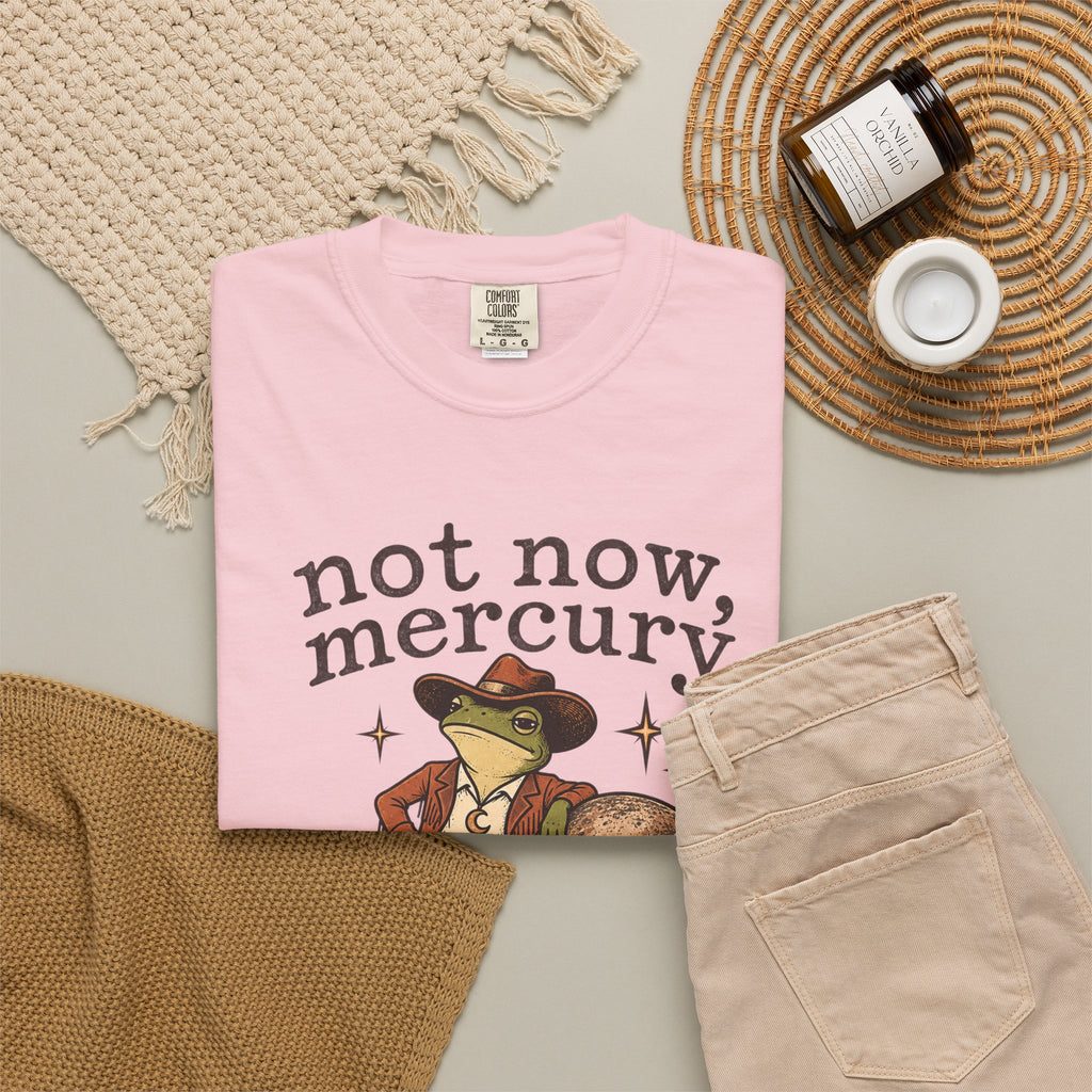 Not Now Mercury Tee — Mercury Retrograde Astrology Graphic T-Shirt