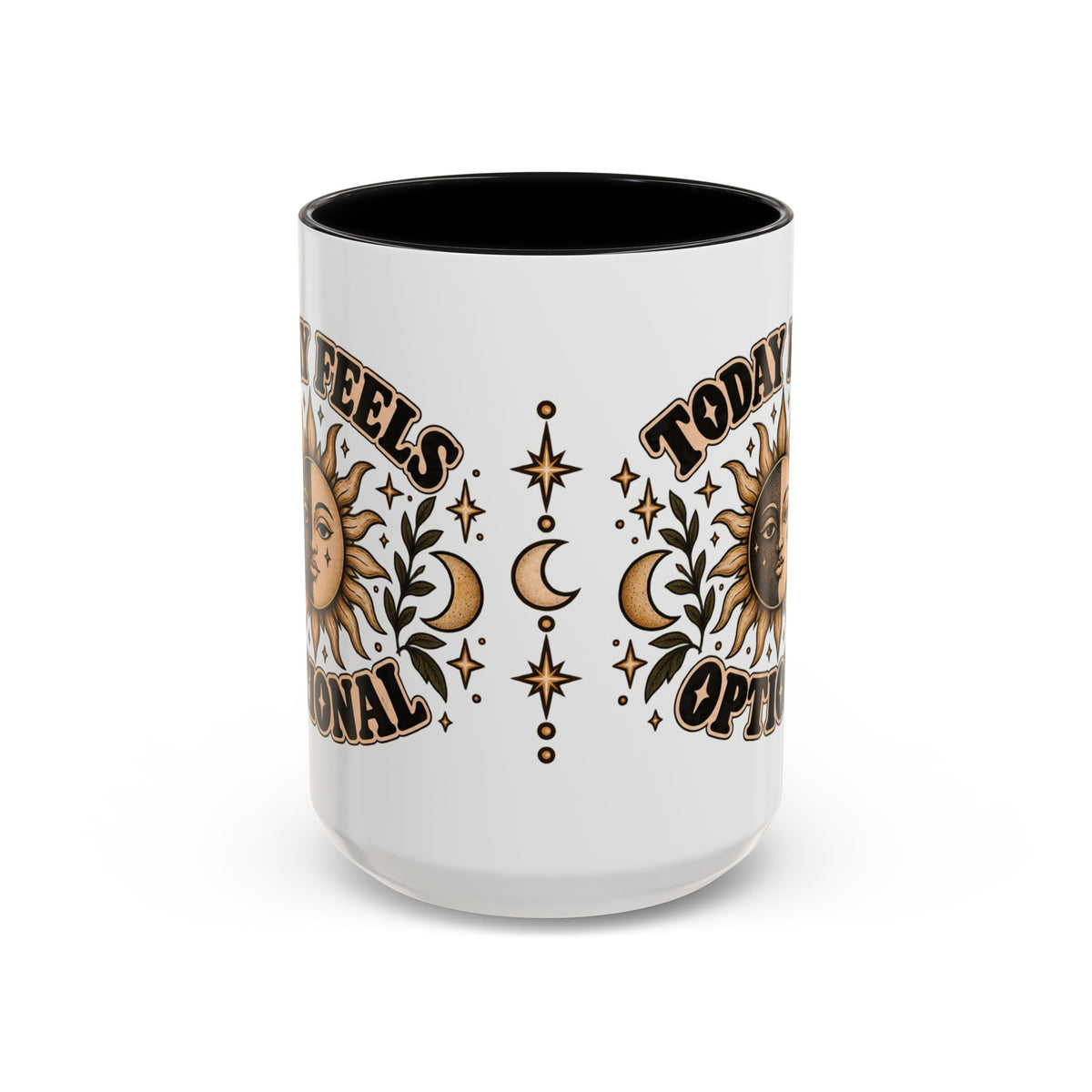 Today Feels Optional Mug — Vintage Sun & Moon Ceramic Coffee Mug
