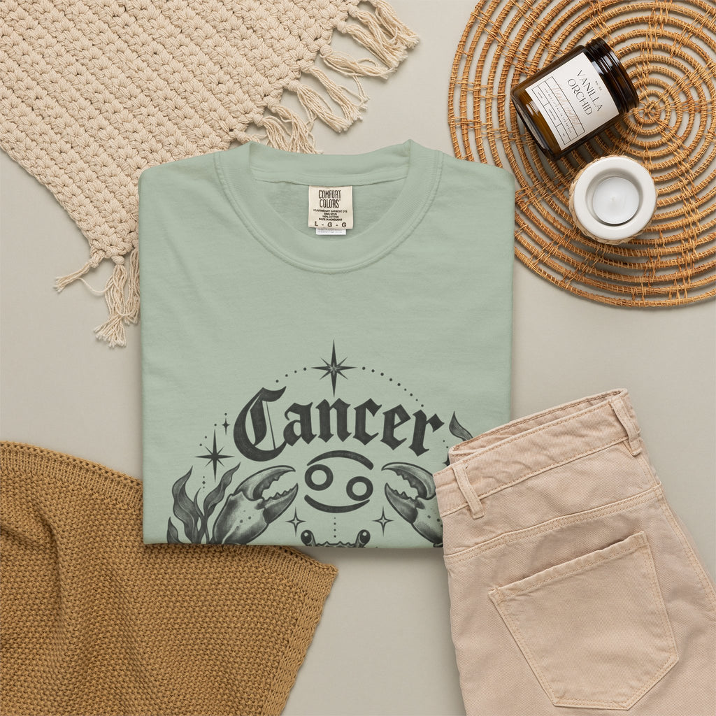 Cancer Zodiac T-Shirt — Floral Crab Astrology Tee