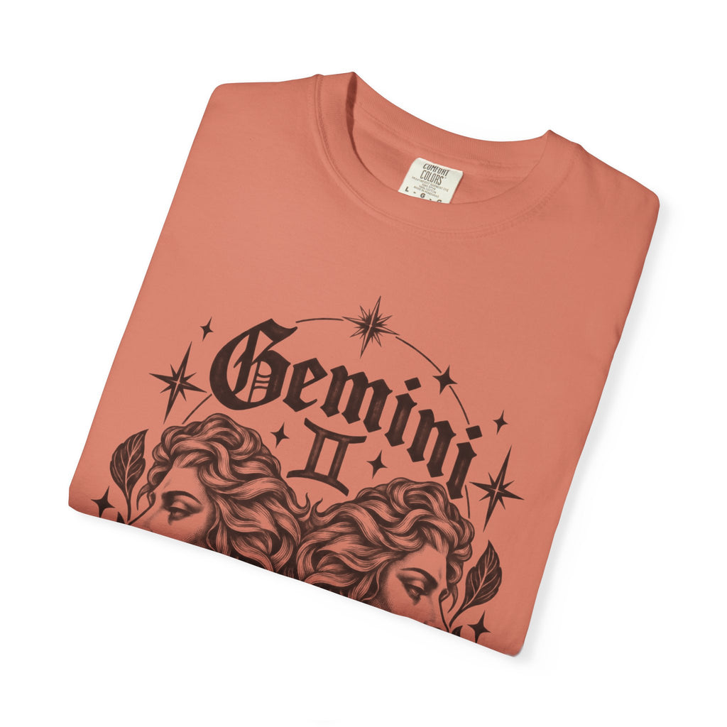 Gemini Zodiac Tee — Twin Faces Astrology T-Shirt