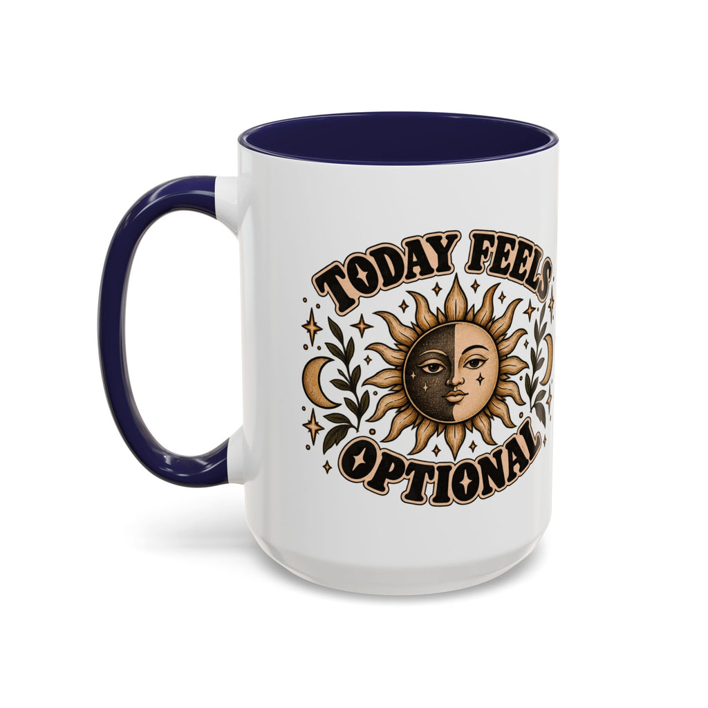 Today Feels Optional Mug — Vintage Sun & Moon Ceramic Coffee Mug