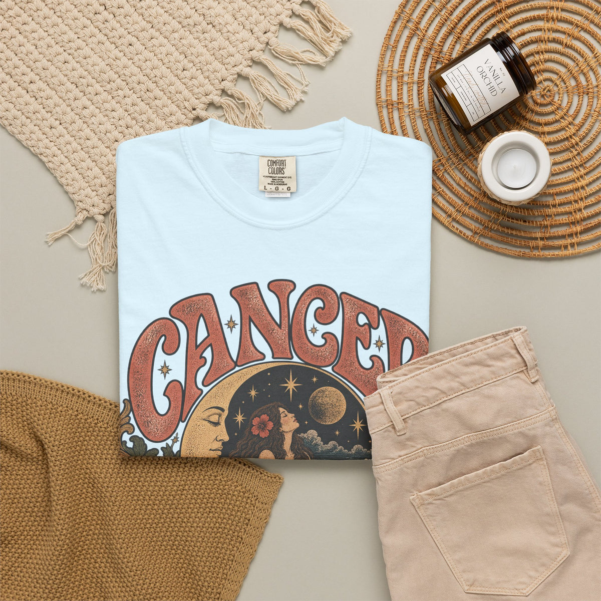 Cancer Zodiac T‑Shirt — Vintage Astrology Tee (Cancer Zodiac Sign)