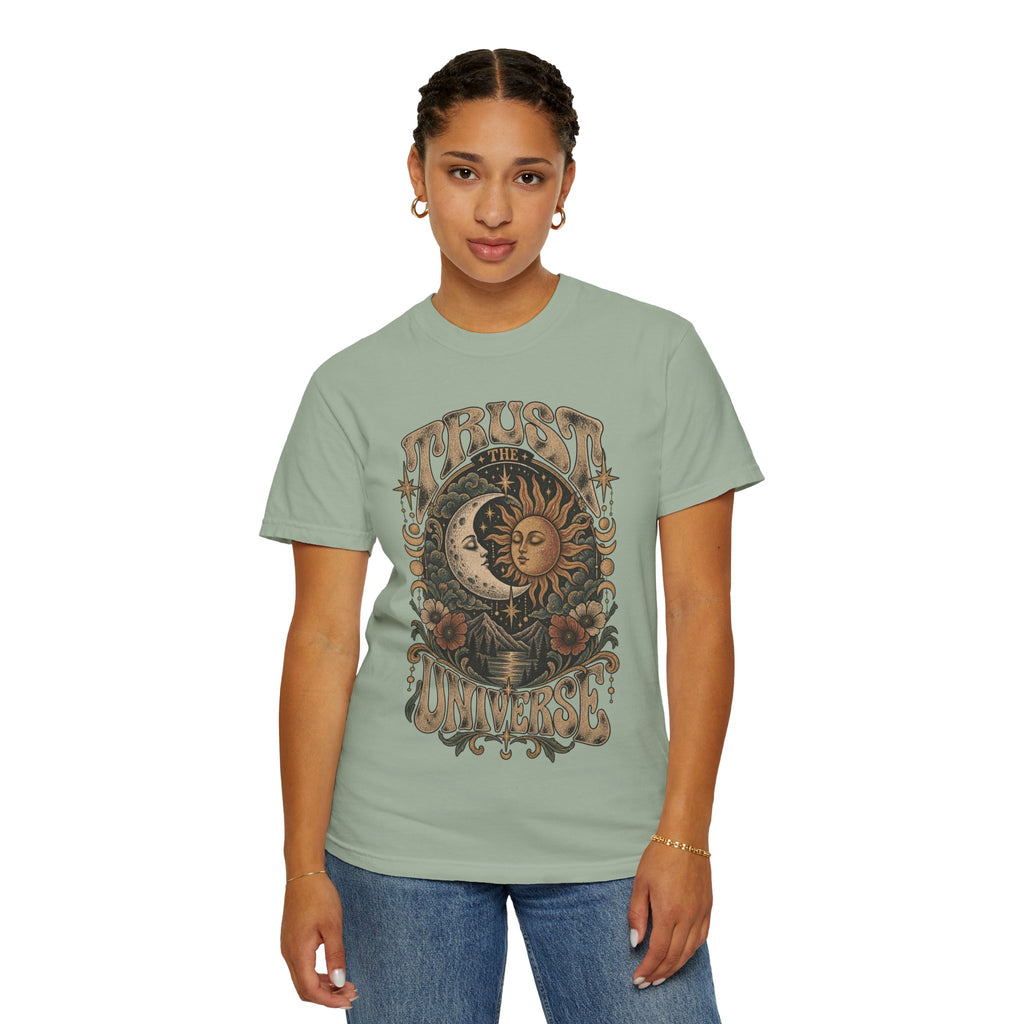 Trust the Universe T-Shirt — Vintage Sun & Moon Graphic