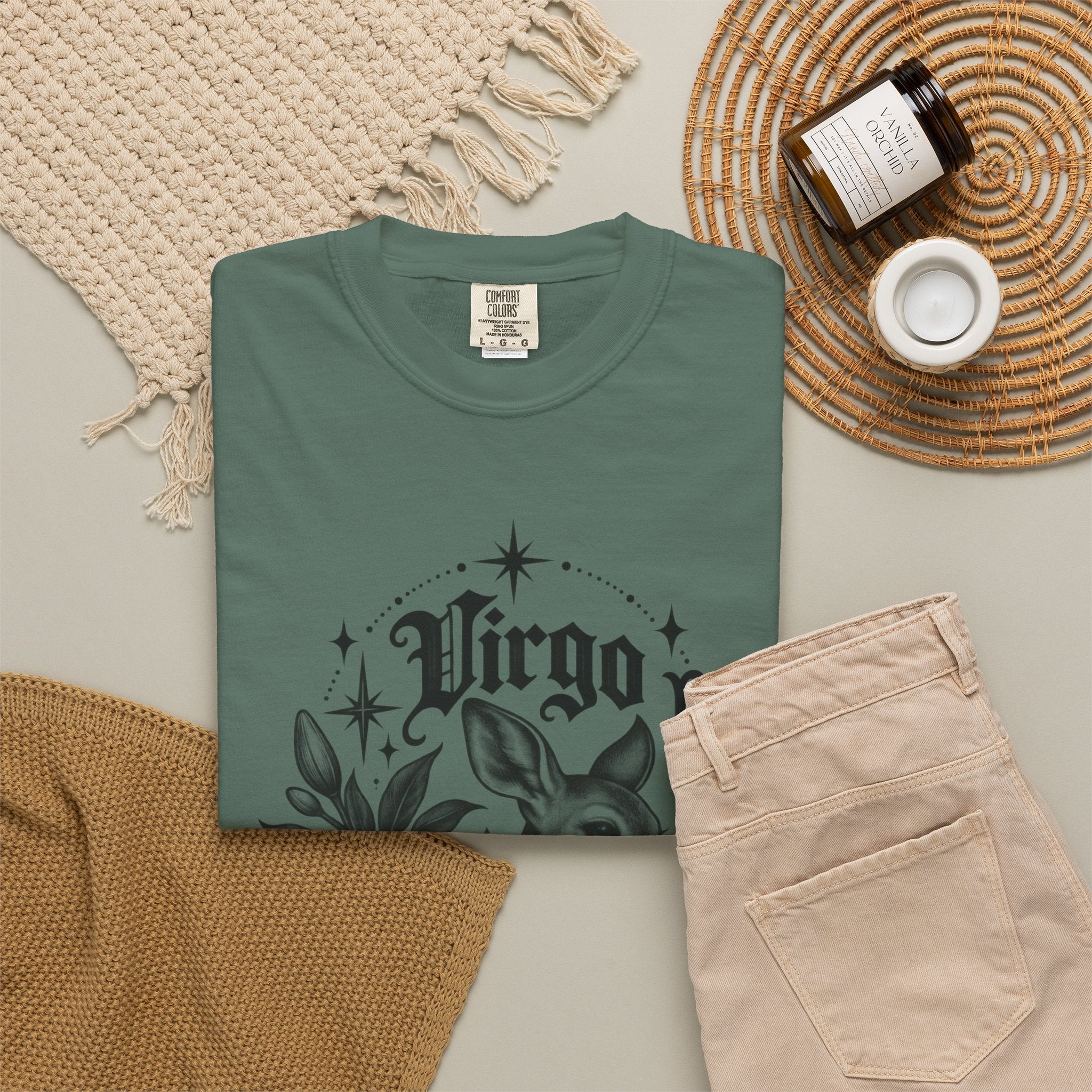 Virgo Zodiac T-Shirt — 'Virgo ' Floral Deer Astrology Tee