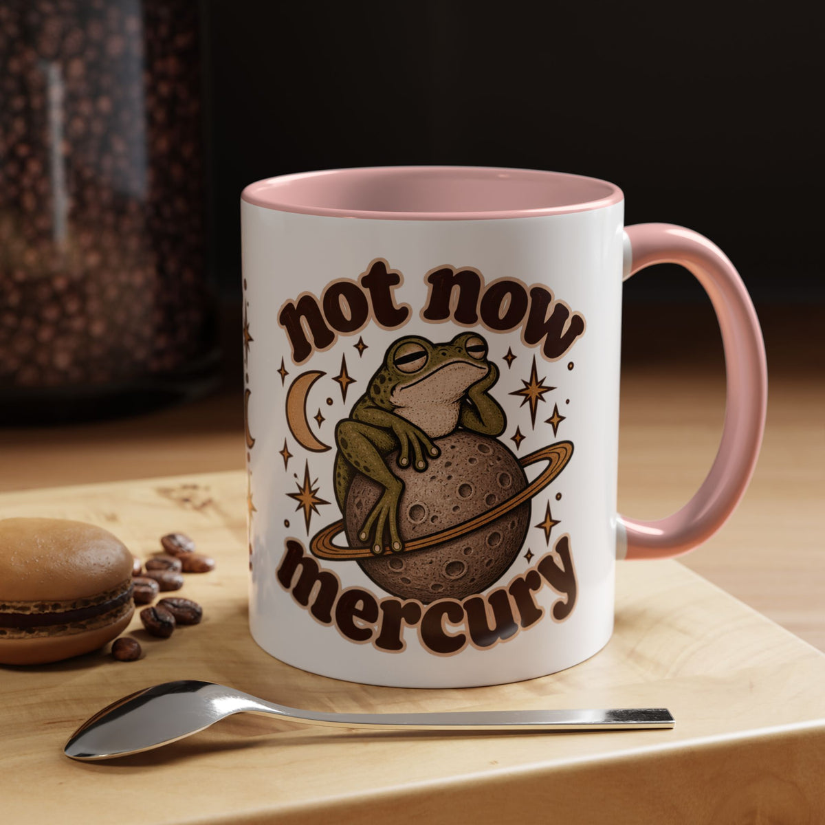Not Now Mercury Mug — Retro Frog & Planet Ceramic Coffee Mug