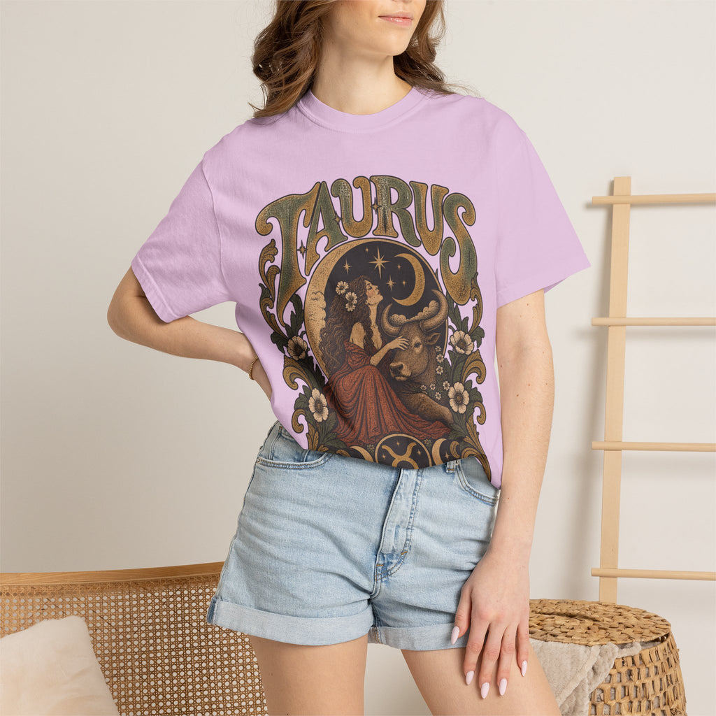 Taurus Zodiac T‑Shirt — Vintage Astrological Bull Graphic