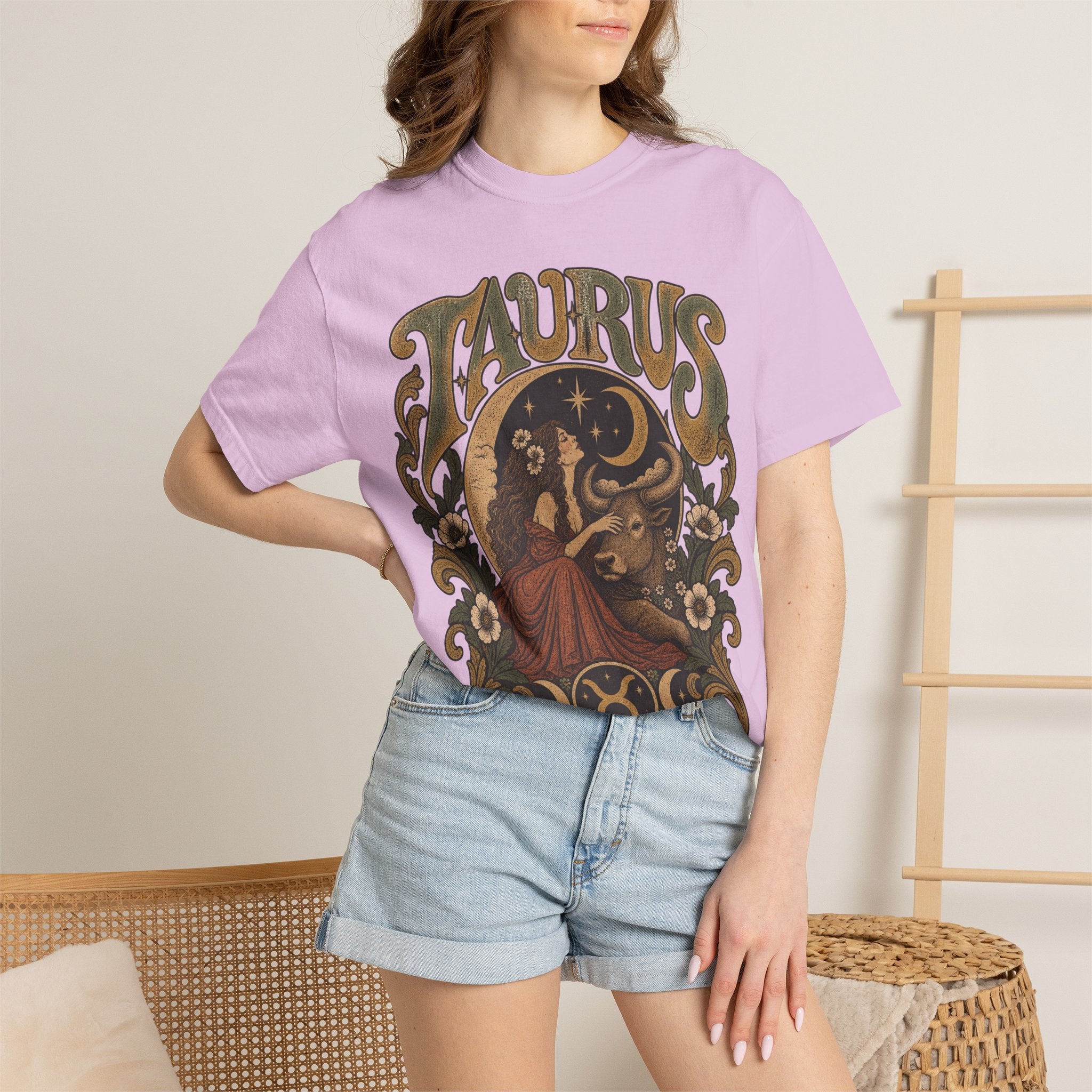 Taurus Zodiac T‑Shirt — Vintage Astrological Bull Graphic