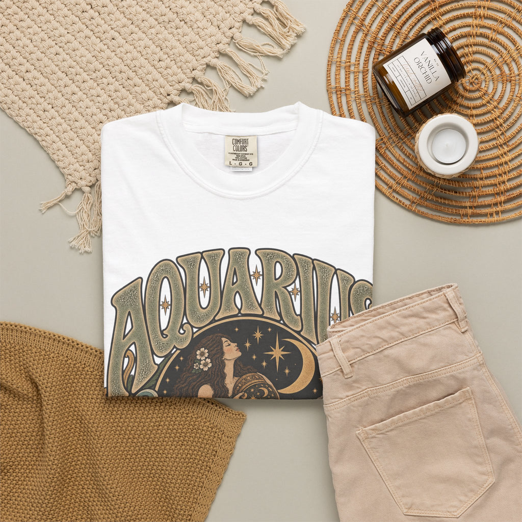 Aquarius Zodiac T-Shirt — Vintage Astrological Sign Tee
