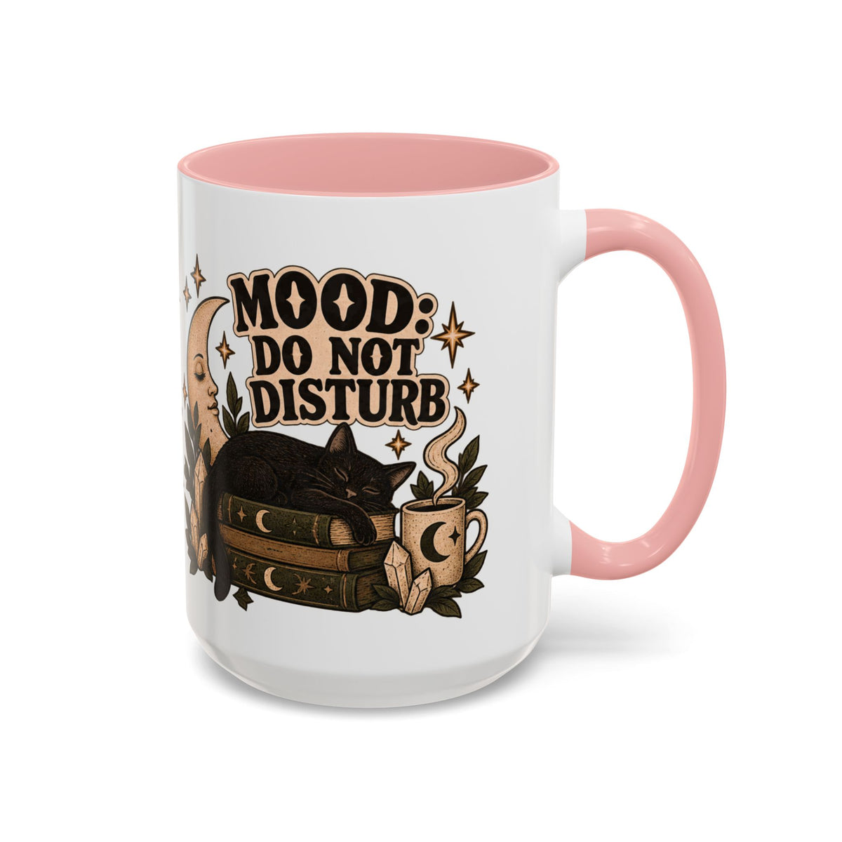Mood: Do Not Disturb Mug — Sleepy Cat & Moon Ceramic Coffee Mug