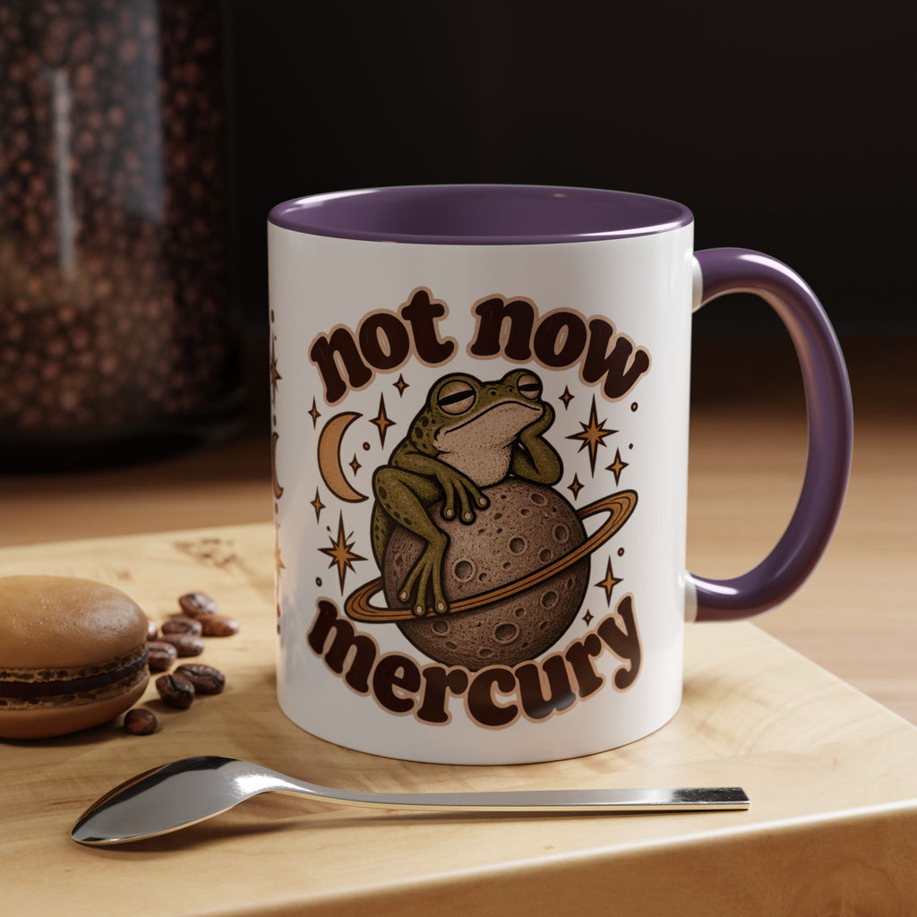 Not Now Mercury Mug — Retro Frog & Planet Ceramic Coffee Mug