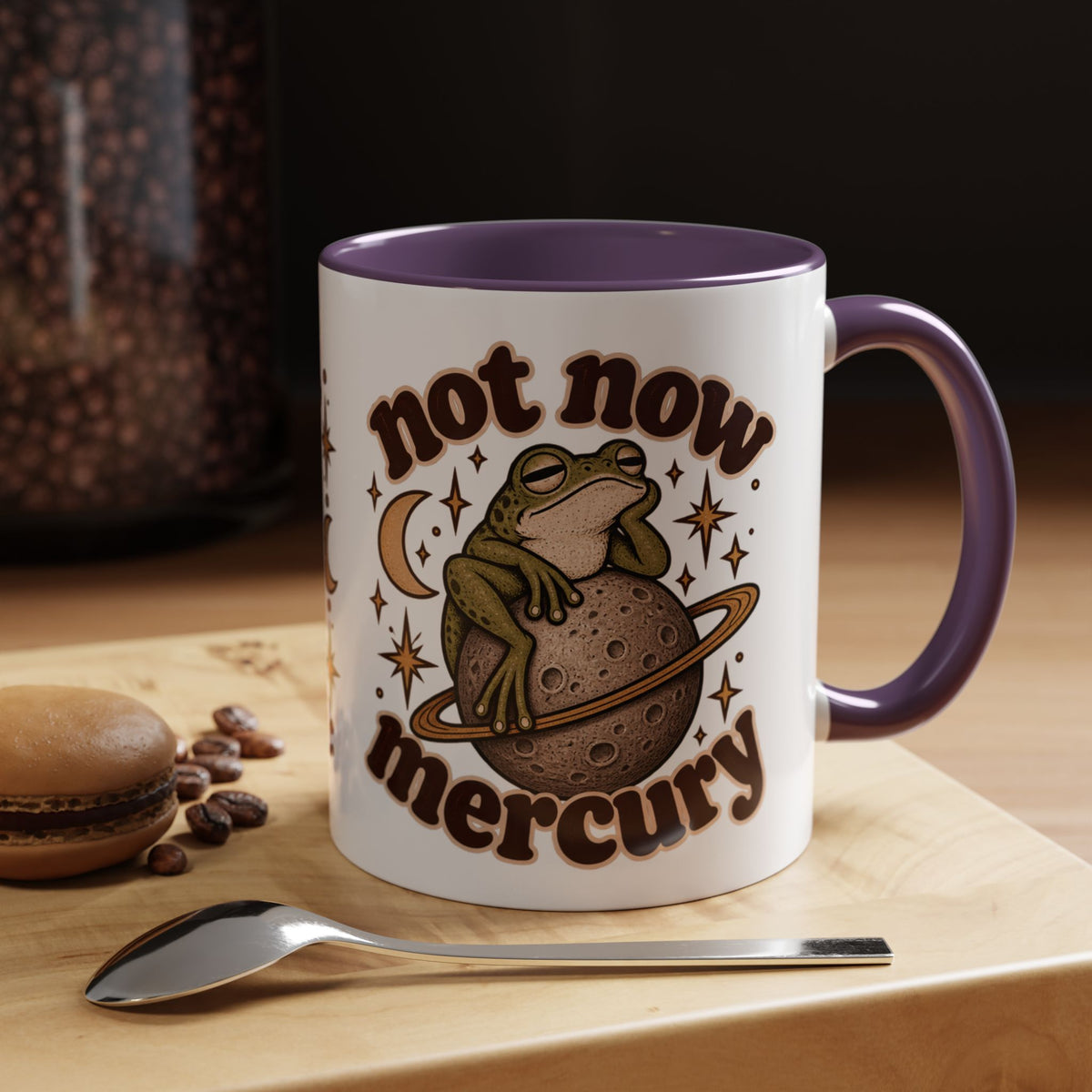 Not Now Mercury Mug — Retro Frog & Planet Ceramic Coffee Mug