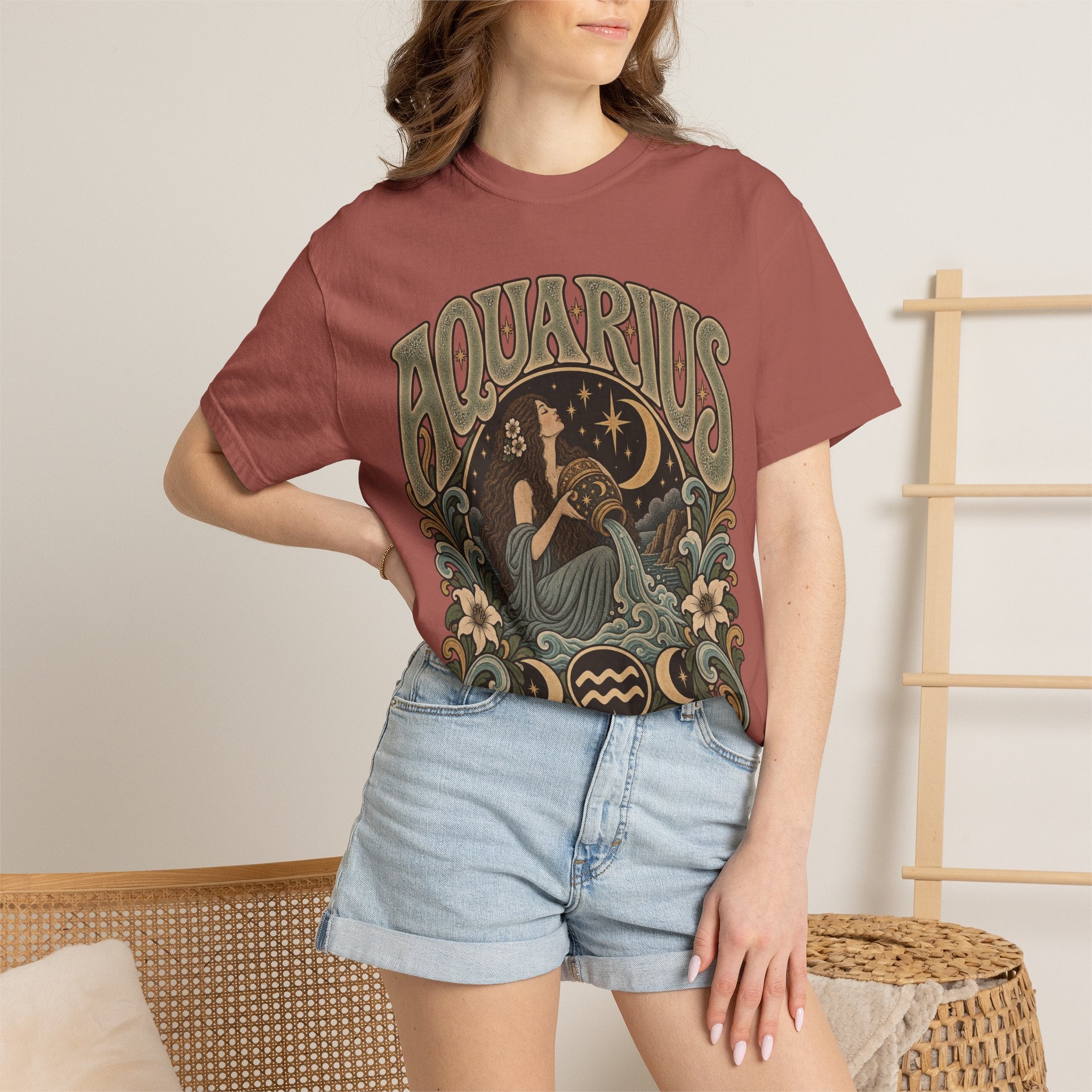 Aquarius Zodiac T-Shirt — Vintage Astrological Sign Tee