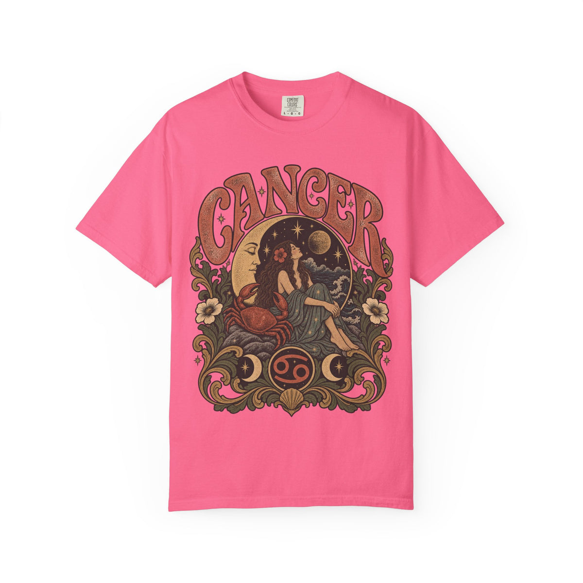 Cancer Zodiac T‑Shirt — Vintage Astrology Tee (Cancer Zodiac Sign)