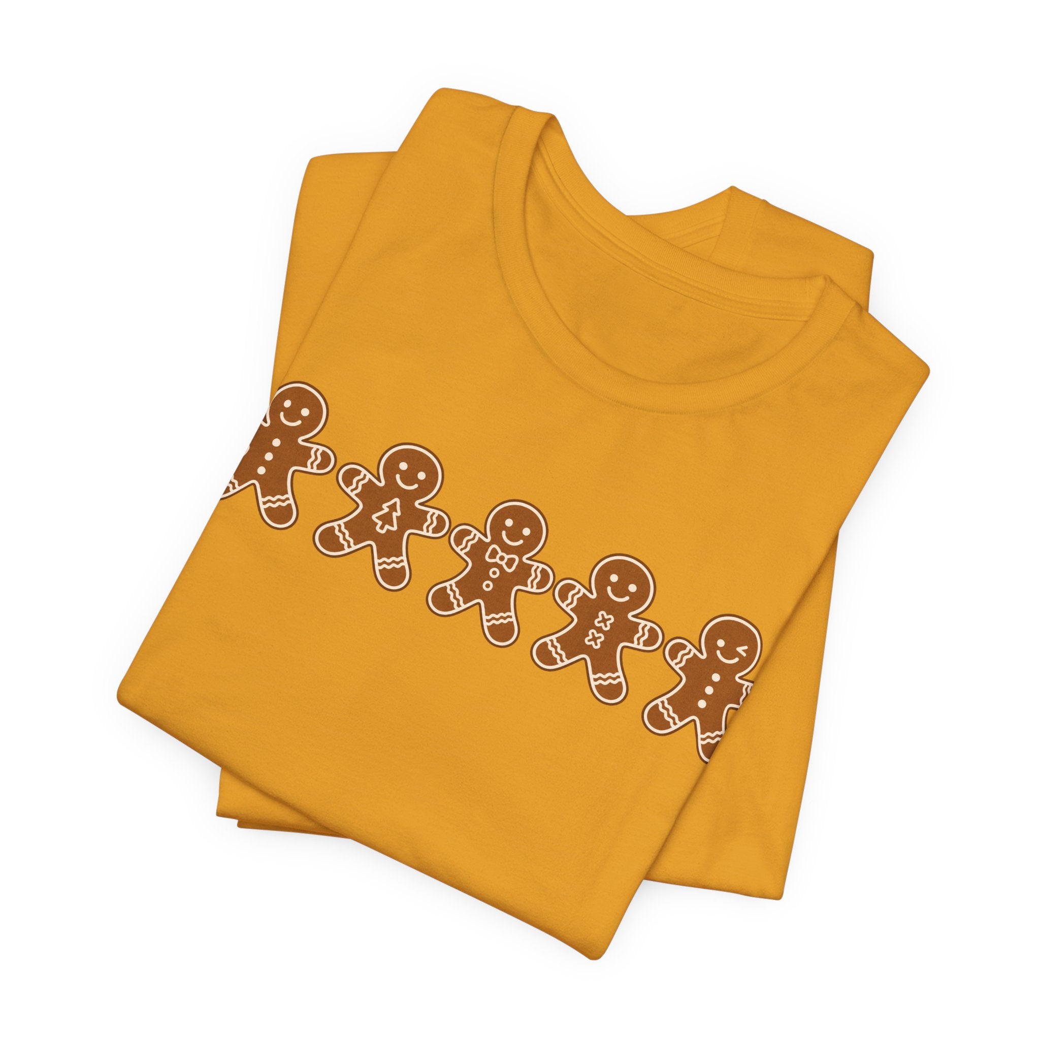Gingerbread Friends T-Shirt — Cute Row of Gingerbread Men Holiday Tee