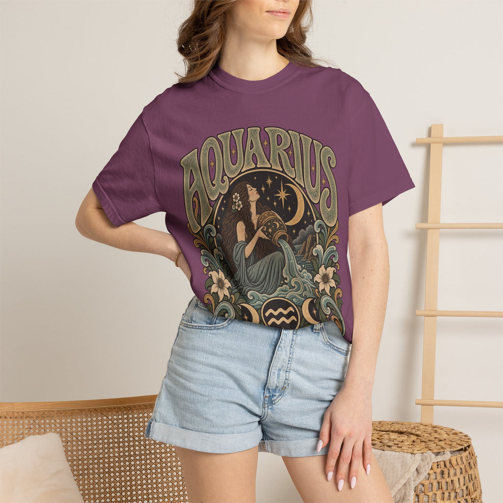 Aquarius Zodiac T-Shirt — Vintage Astrological Sign Tee