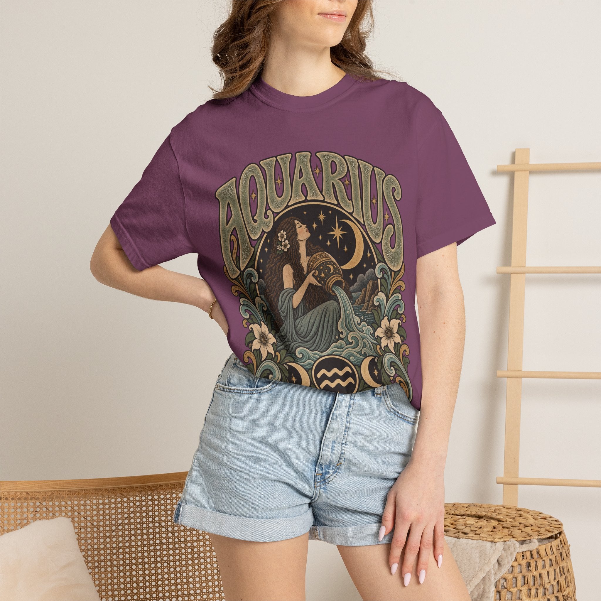 Aquarius Zodiac T-Shirt — Vintage Astrological Sign Tee