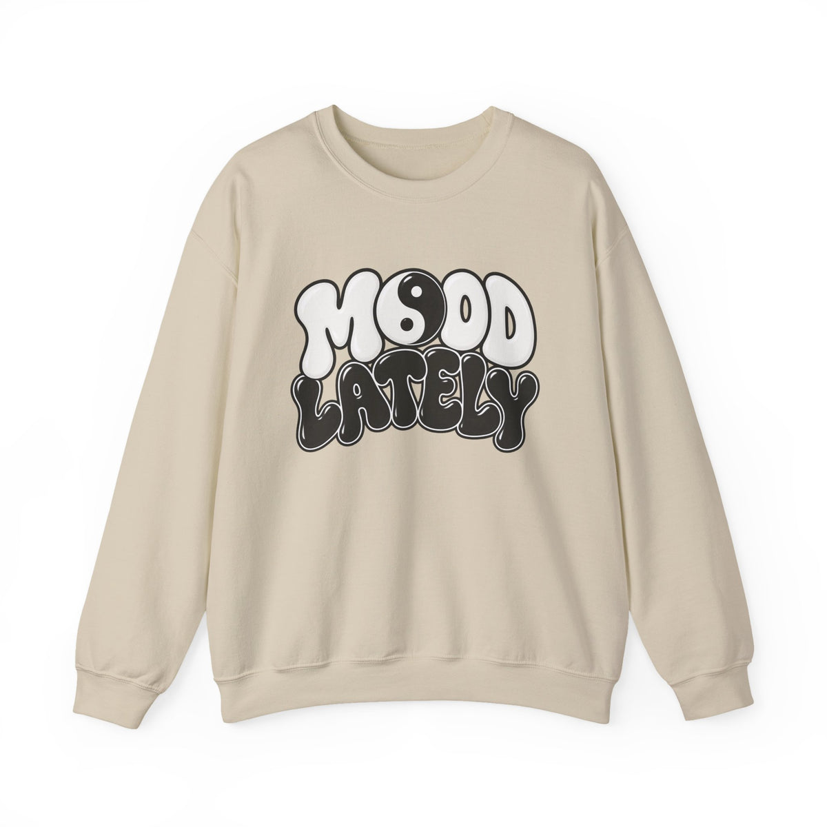 Crewneck Sweatshirt "Mood Lately" Retro Yin Yang Graphic