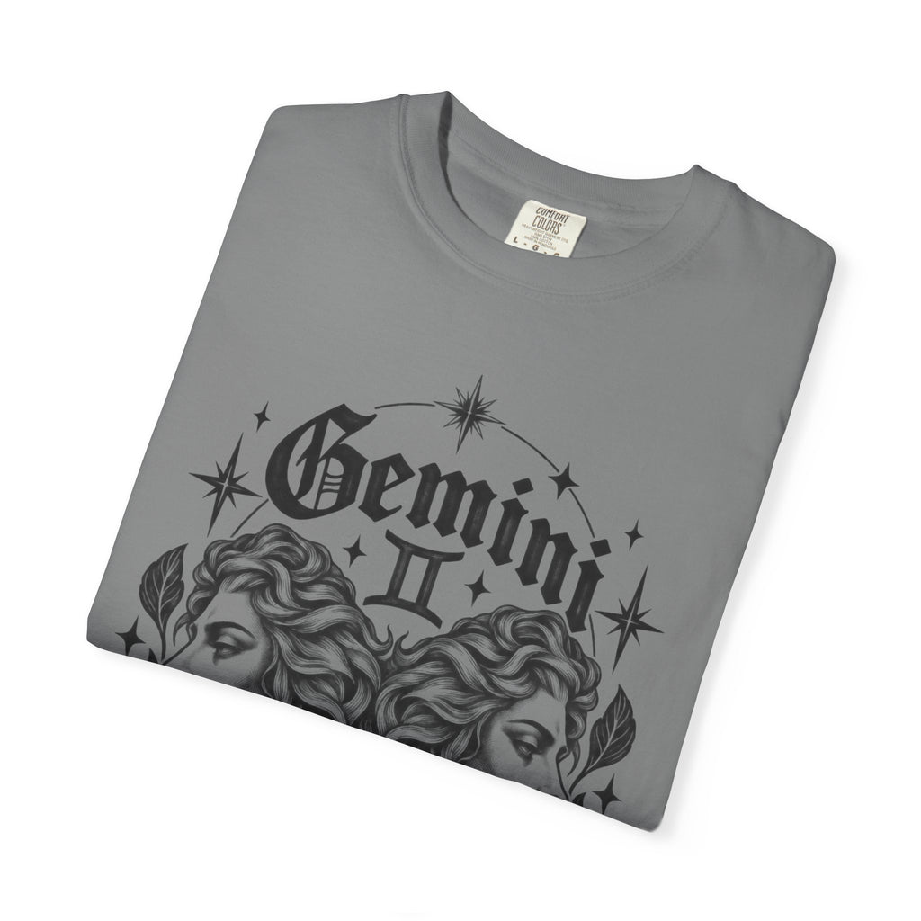 Gemini Zodiac Tee — Twin Faces Astrology T-Shirt