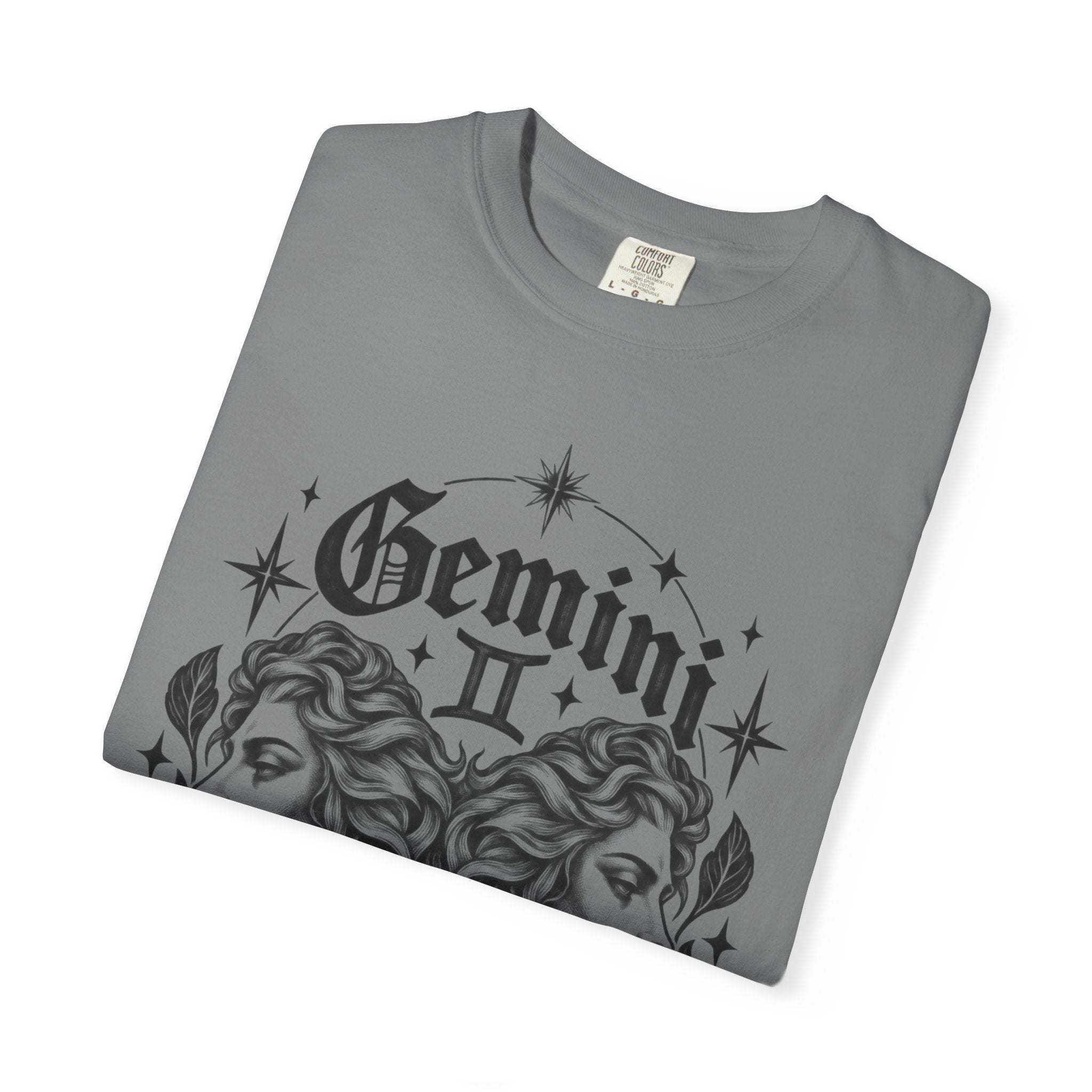 Gemini Zodiac Tee — Twin Faces Astrology T-Shirt