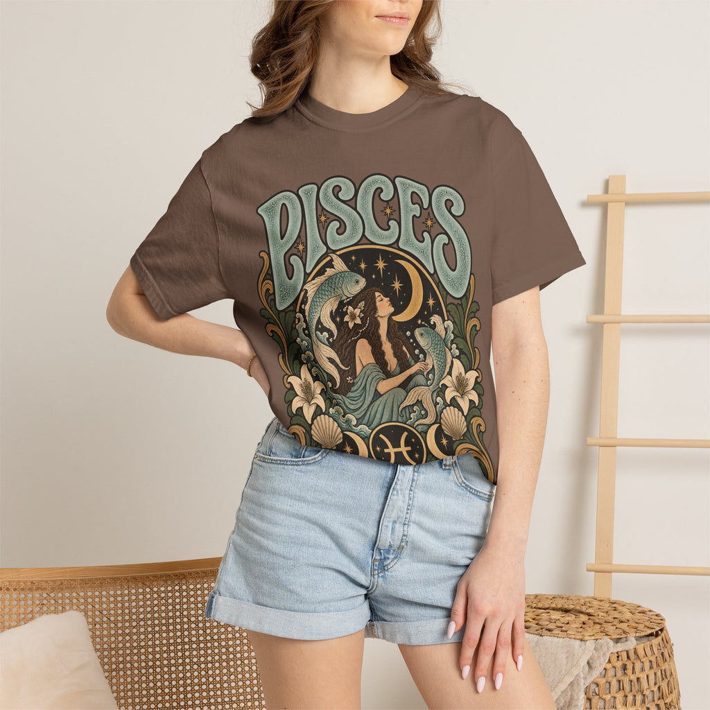 Pisces Zodiac T-Shirt — Retro Astrological Artwork