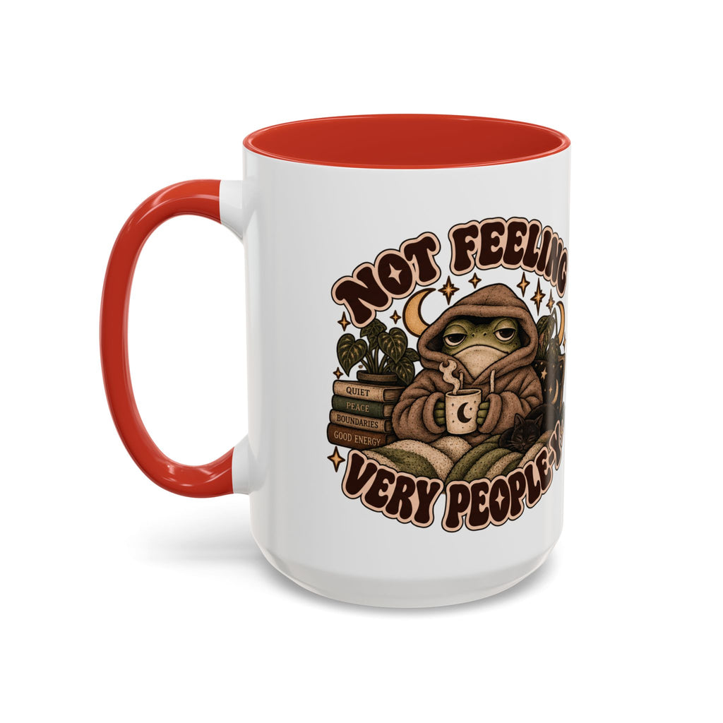 Not Feeling Very Peopley Mug — Cozy Frog Introvert Ceramic Coffee Mug