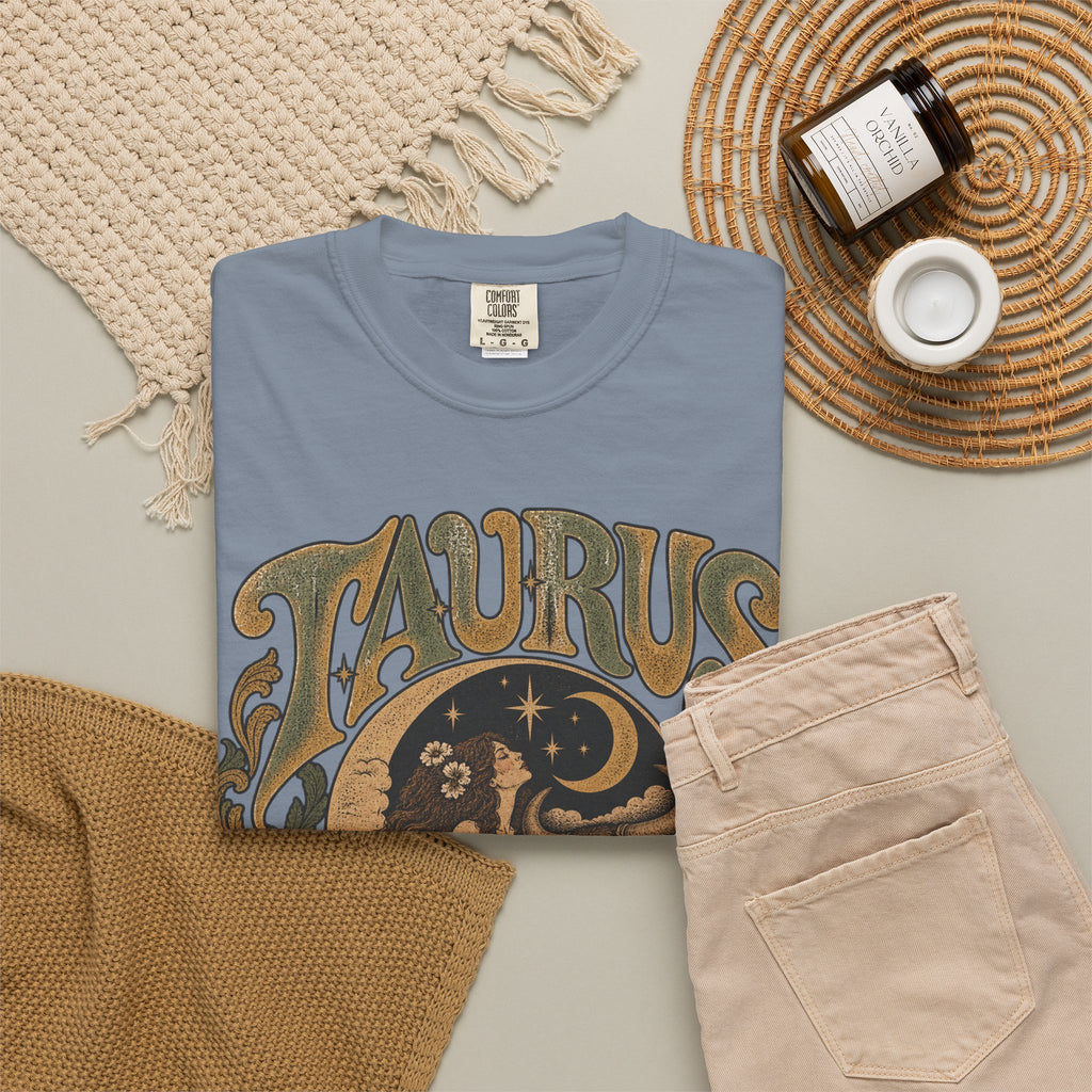 Taurus Zodiac T‑Shirt — Vintage Astrological Bull Graphic