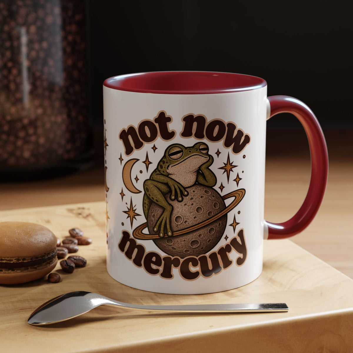 Not Now Mercury Mug — Retro Frog & Planet Ceramic Coffee Mug