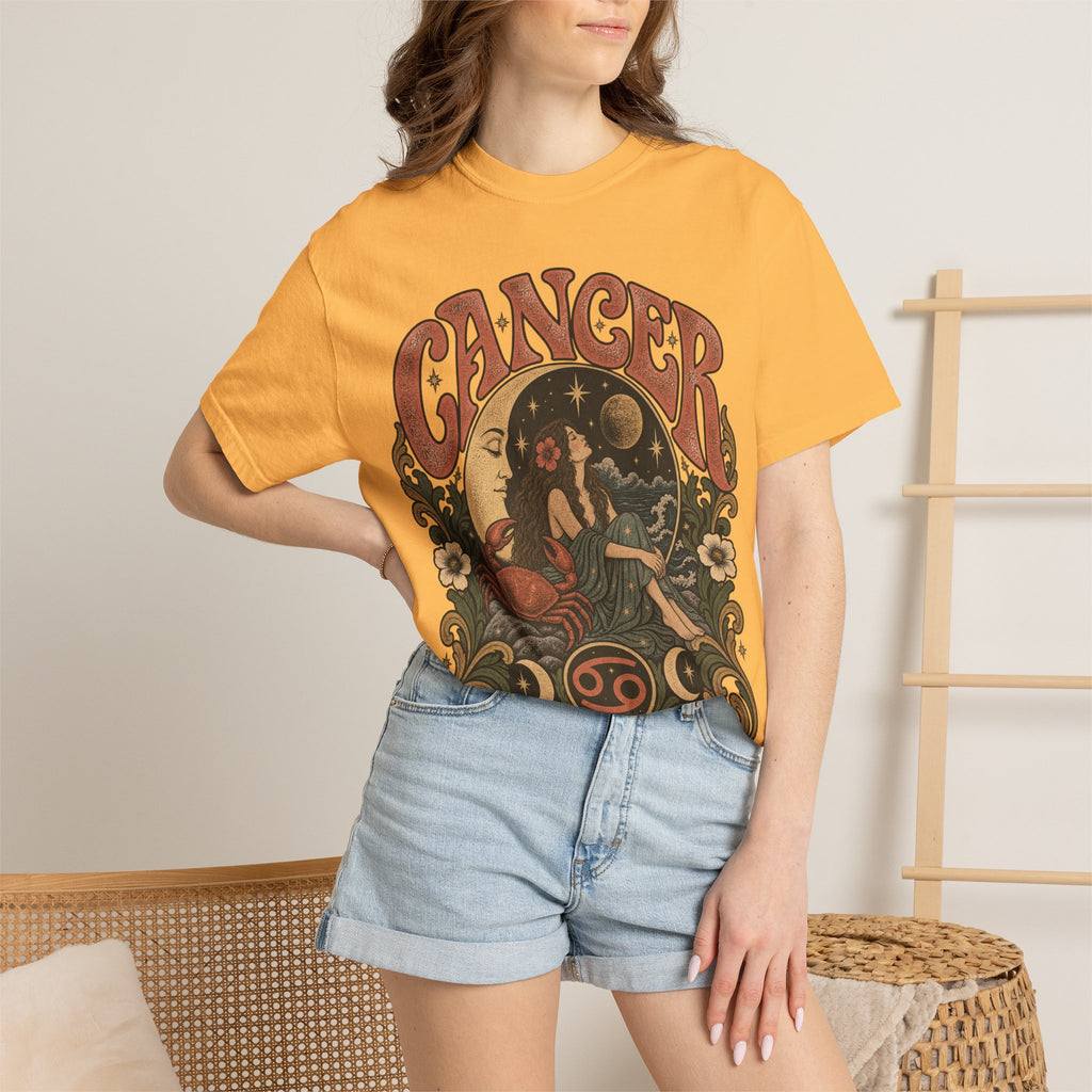 Cancer Zodiac T‑Shirt — Vintage Astrology Tee (Cancer Zodiac Sign)