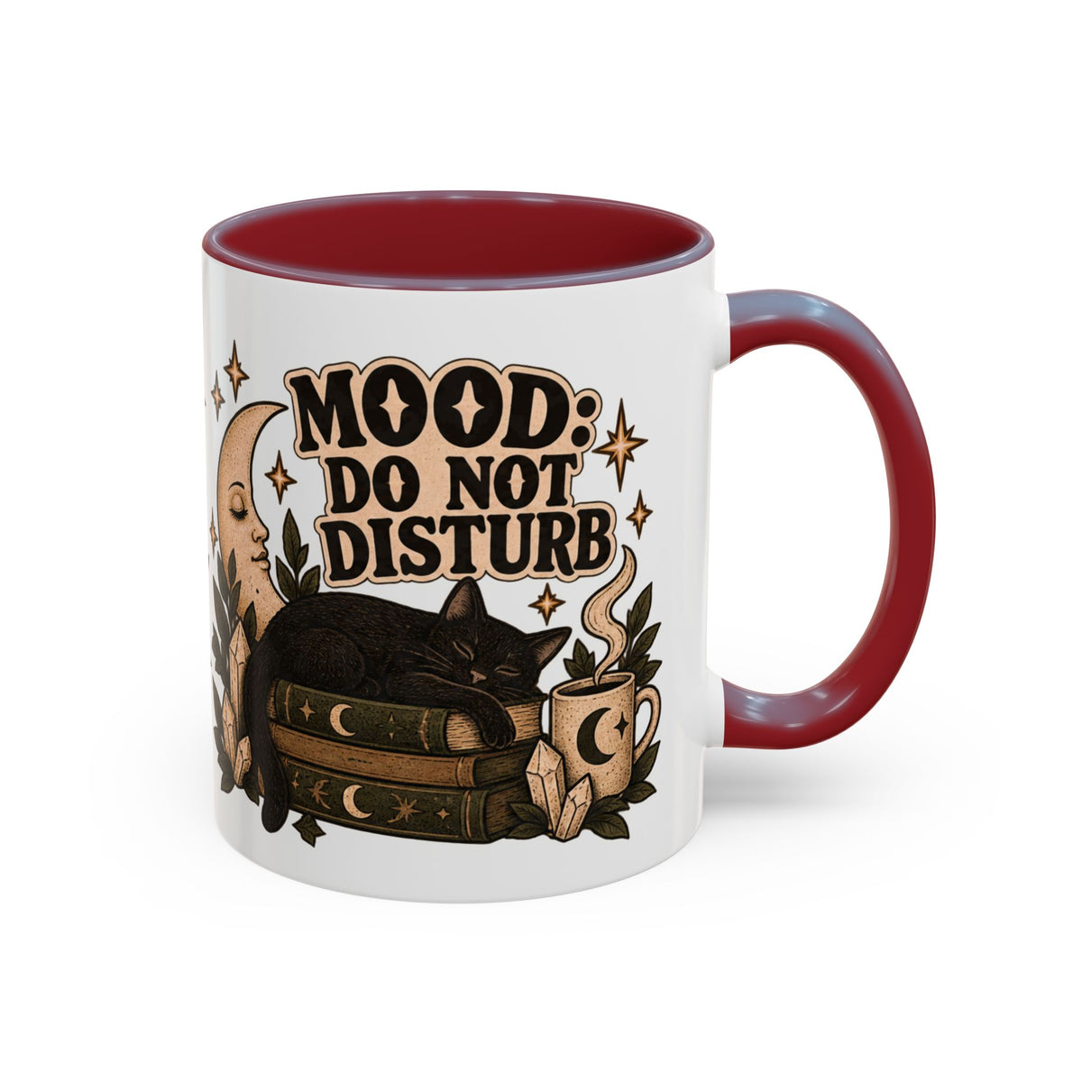 Mood: Do Not Disturb Mug — Sleepy Cat & Moon Ceramic Coffee Mug